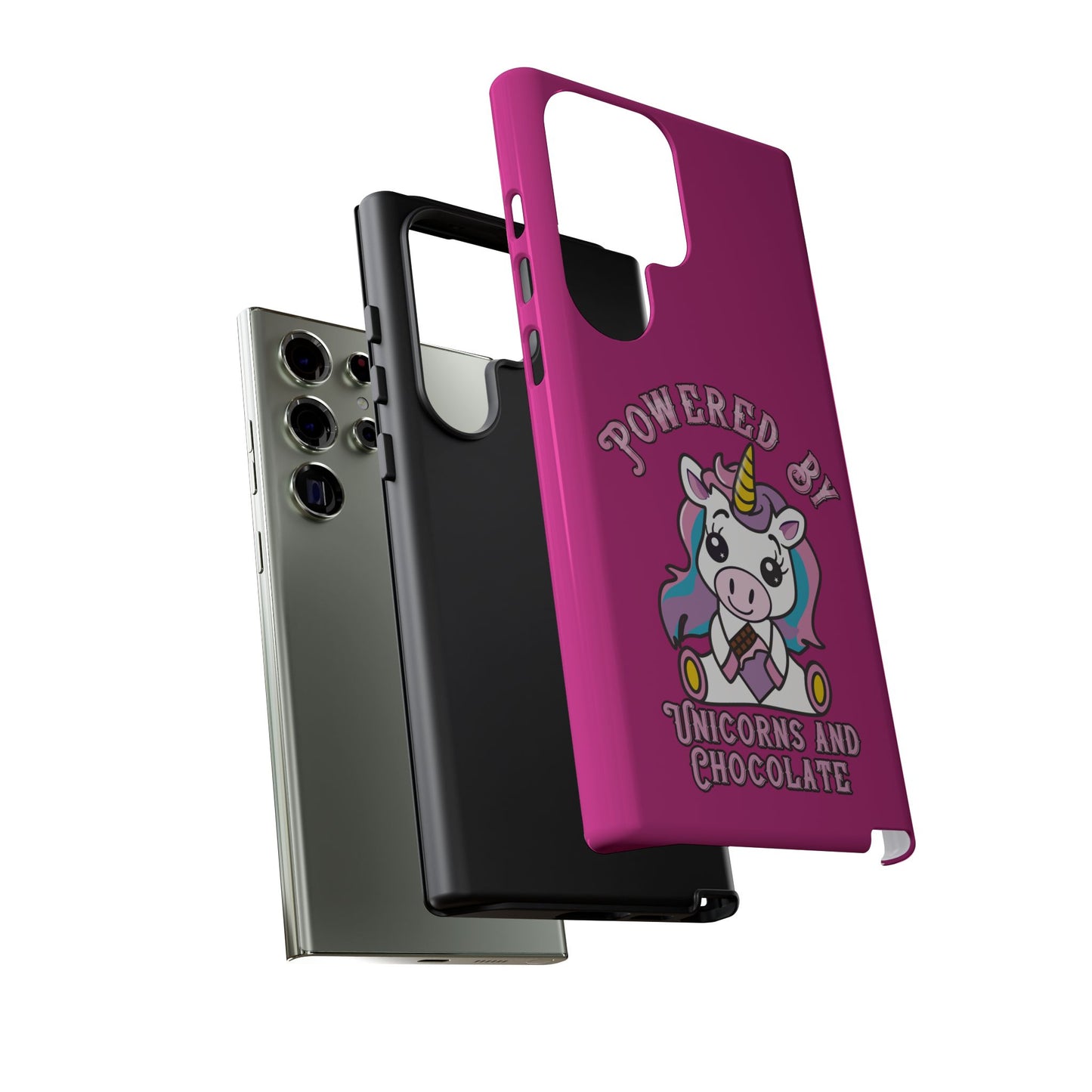 Phone Case - Powered by Unicorns and Chocolate