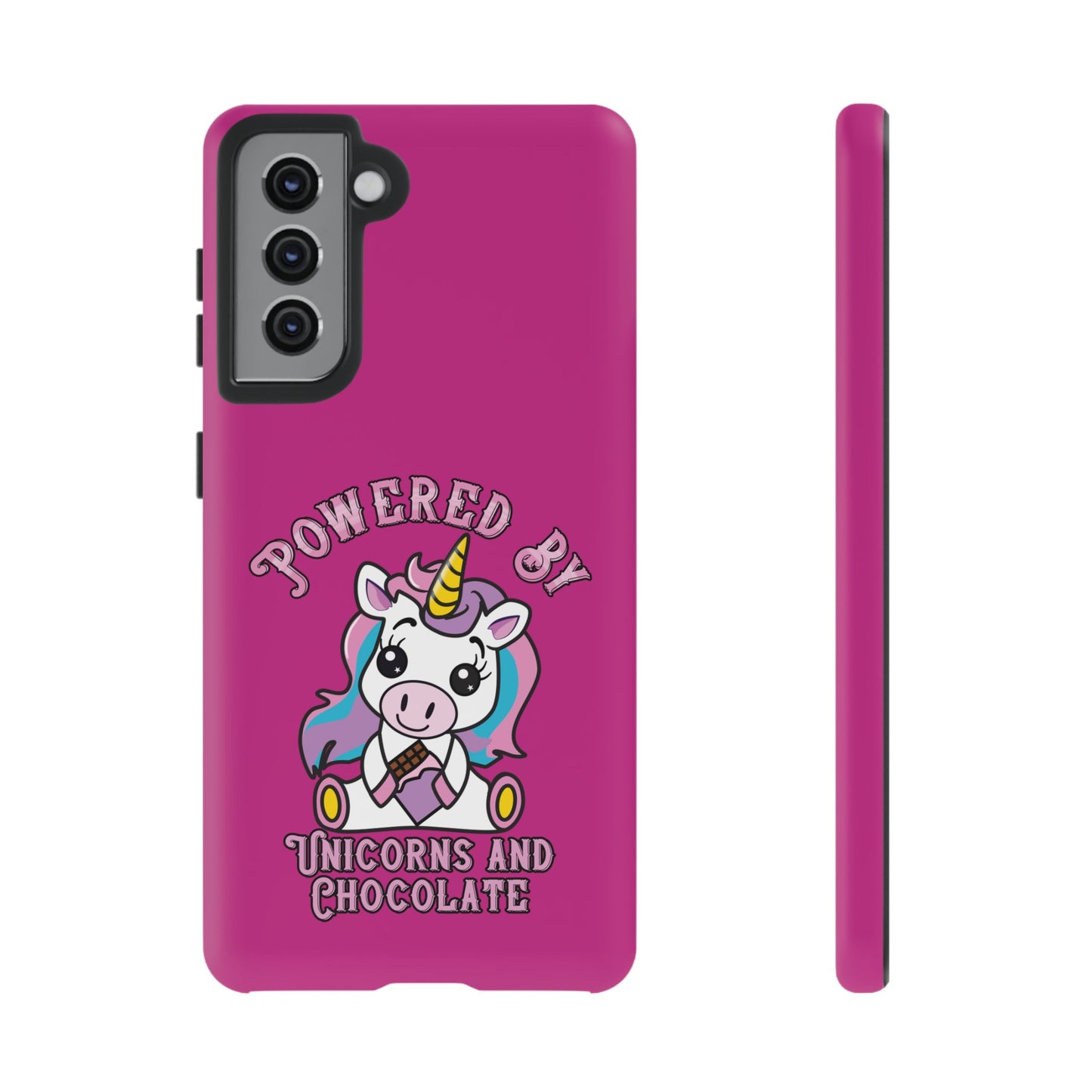 Phone Case - Powered by Unicorns and Chocolate