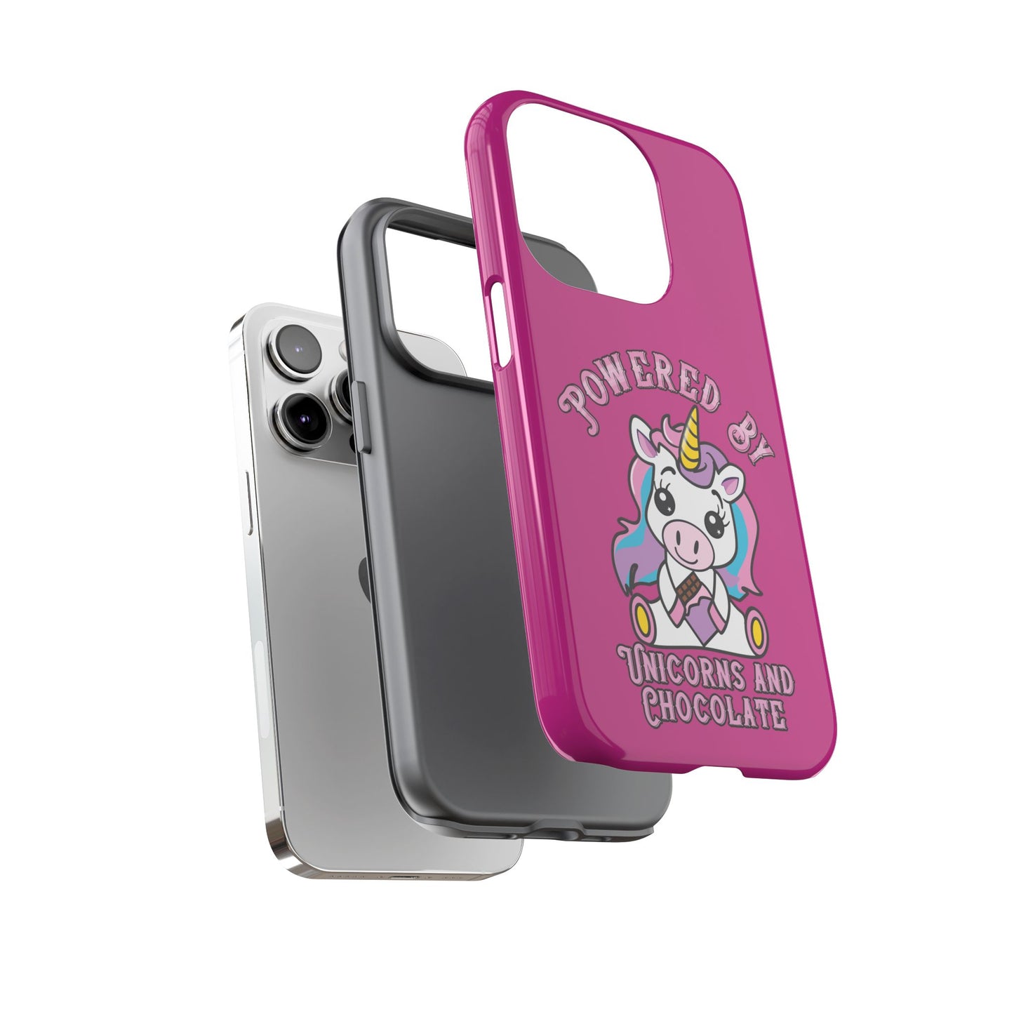 Phone Case - Powered by Unicorns and Chocolate