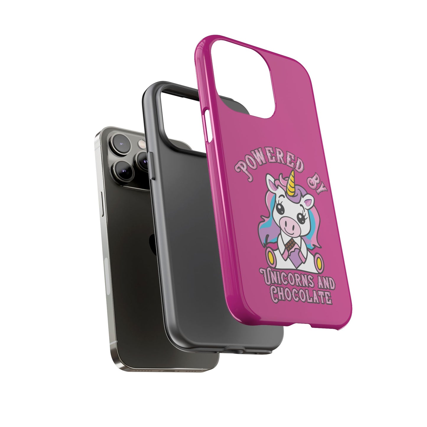 Phone Case - Powered by Unicorns and Chocolate