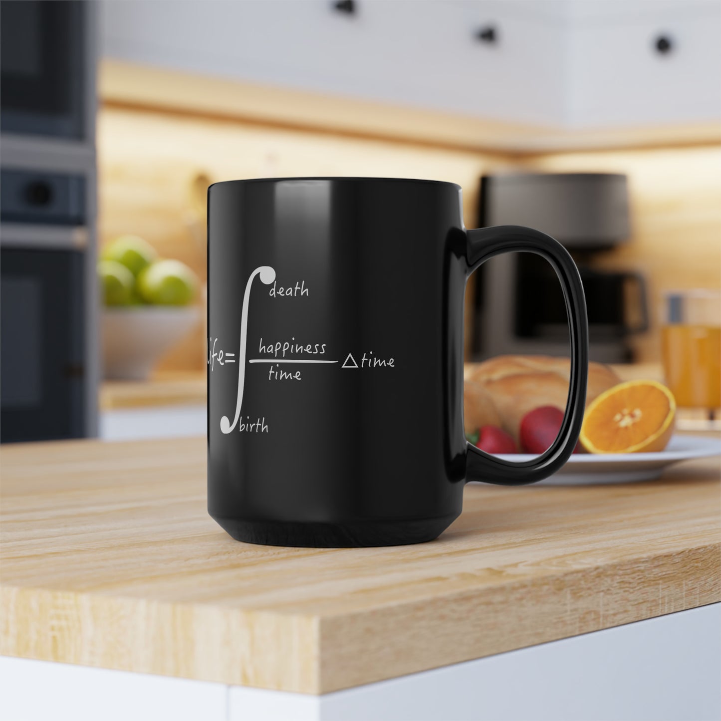 The Integral of Life Black Mug, 15oz