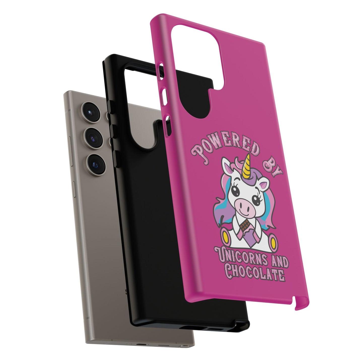 Phone Case - Powered by Unicorns and Chocolate