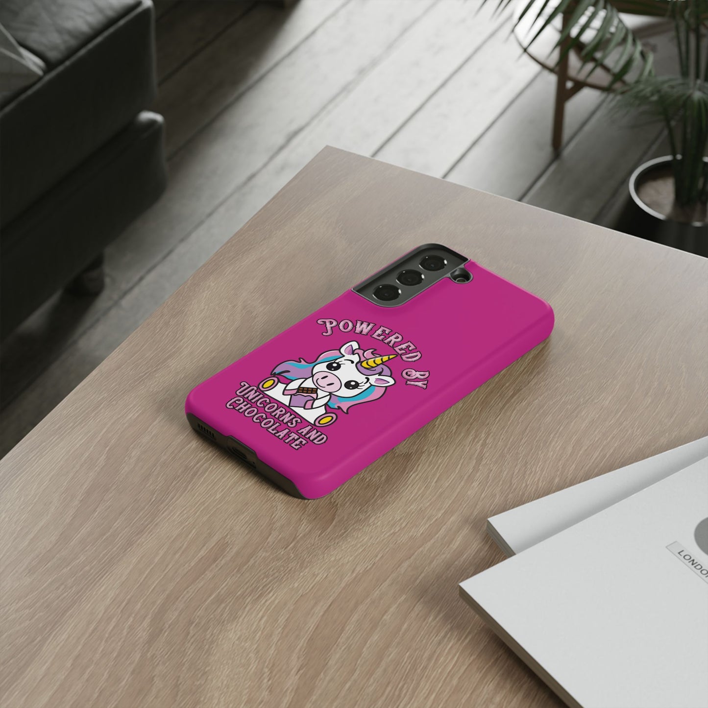 Phone Case - Powered by Unicorns and Chocolate