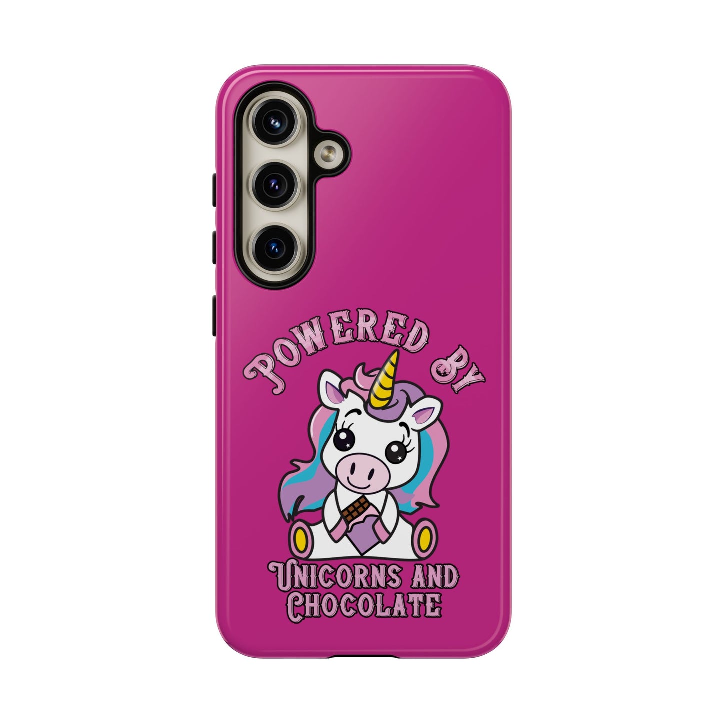 Phone Case - Powered by Unicorns and Chocolate