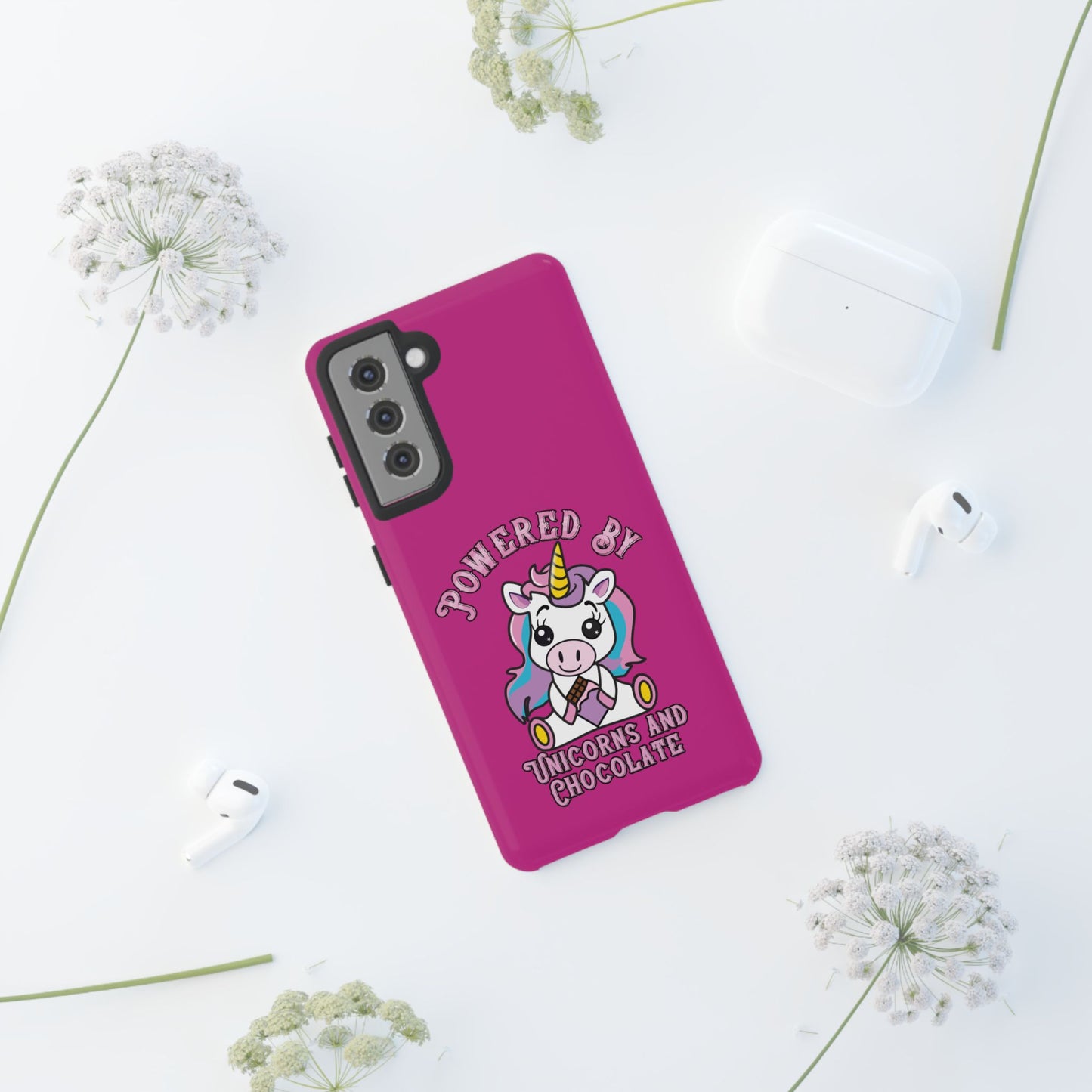 Phone Case - Powered by Unicorns and Chocolate