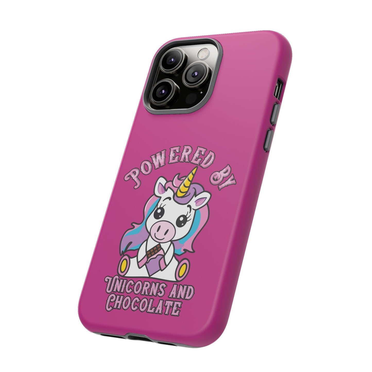 Phone Case - Powered by Unicorns and Chocolate