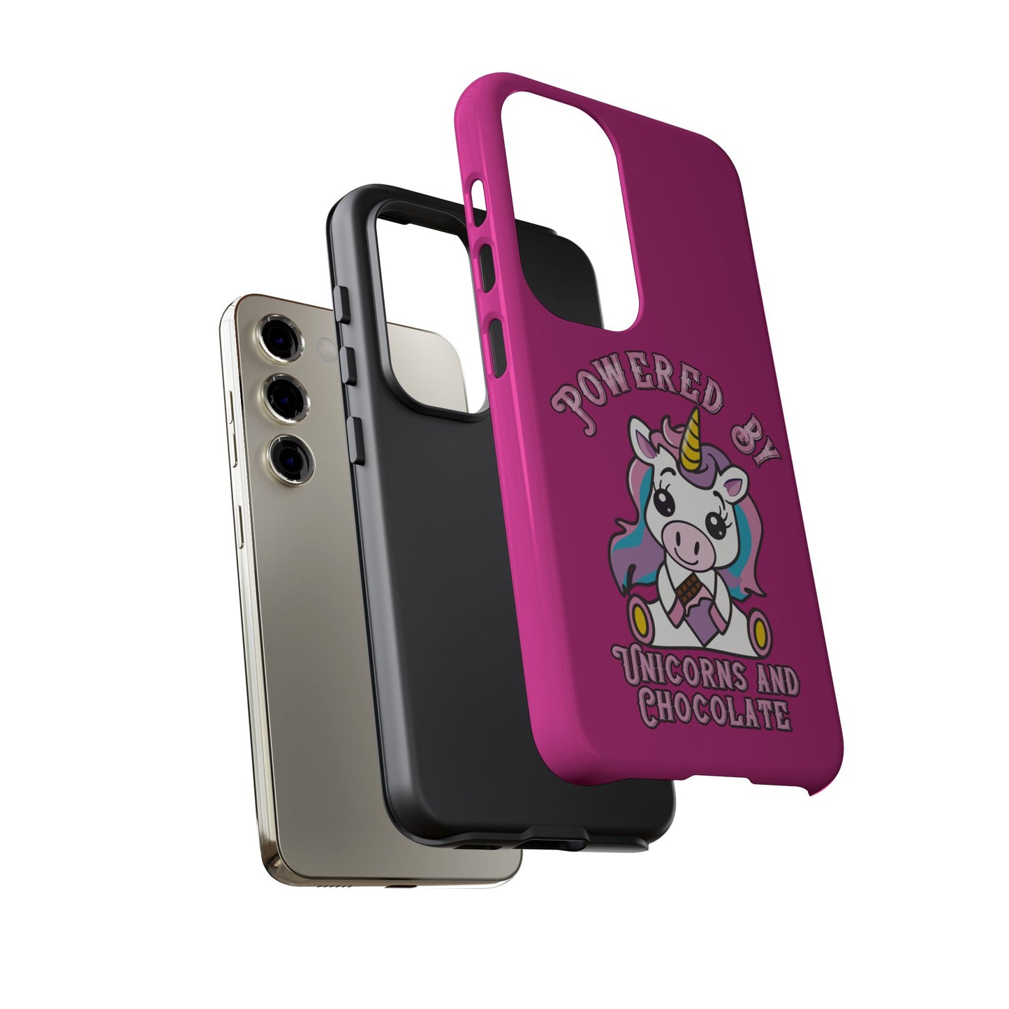 Phone Case - Powered by Unicorns and Chocolate