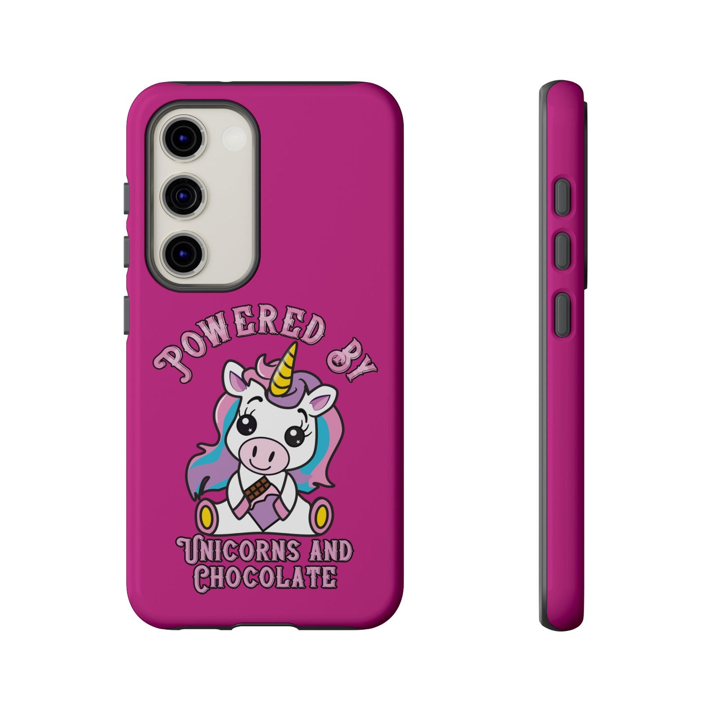 Phone Case - Powered by Unicorns and Chocolate