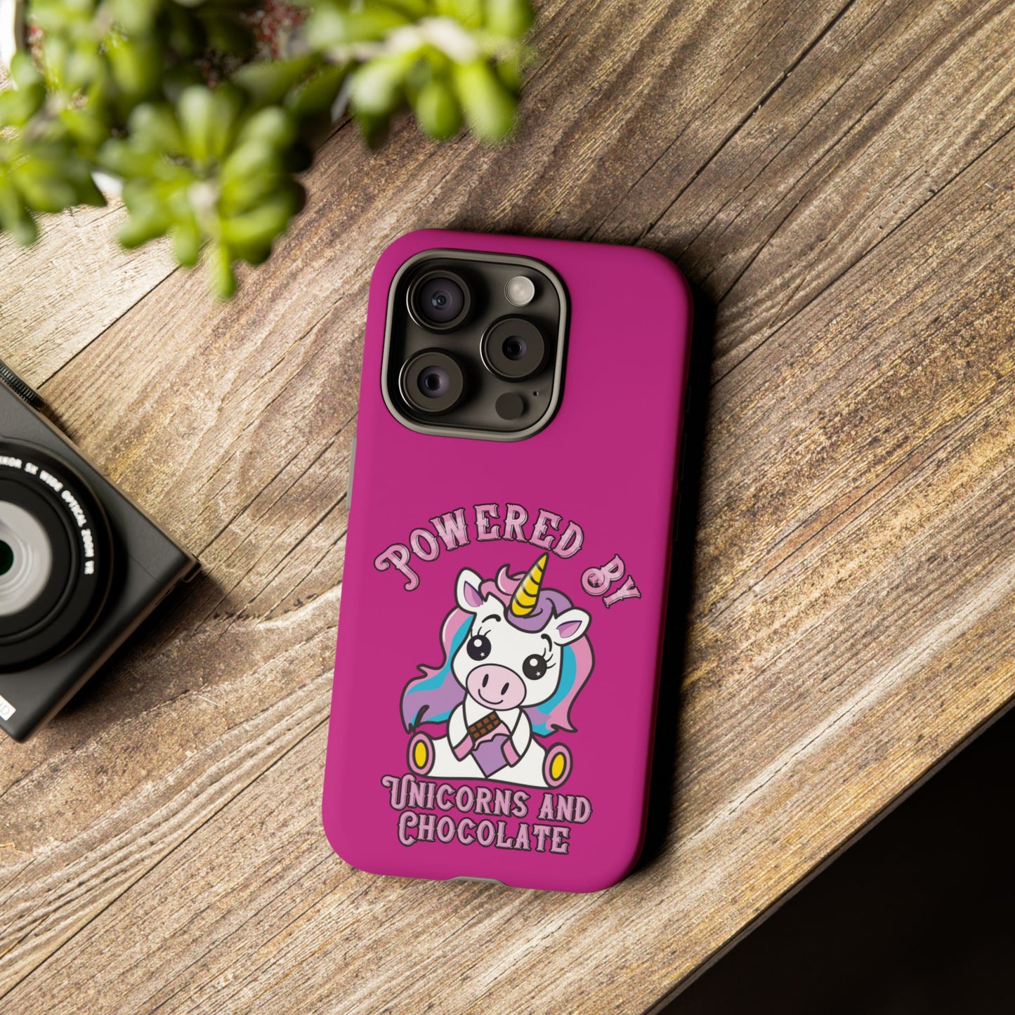 Phone Case - Powered by Unicorns and Chocolate