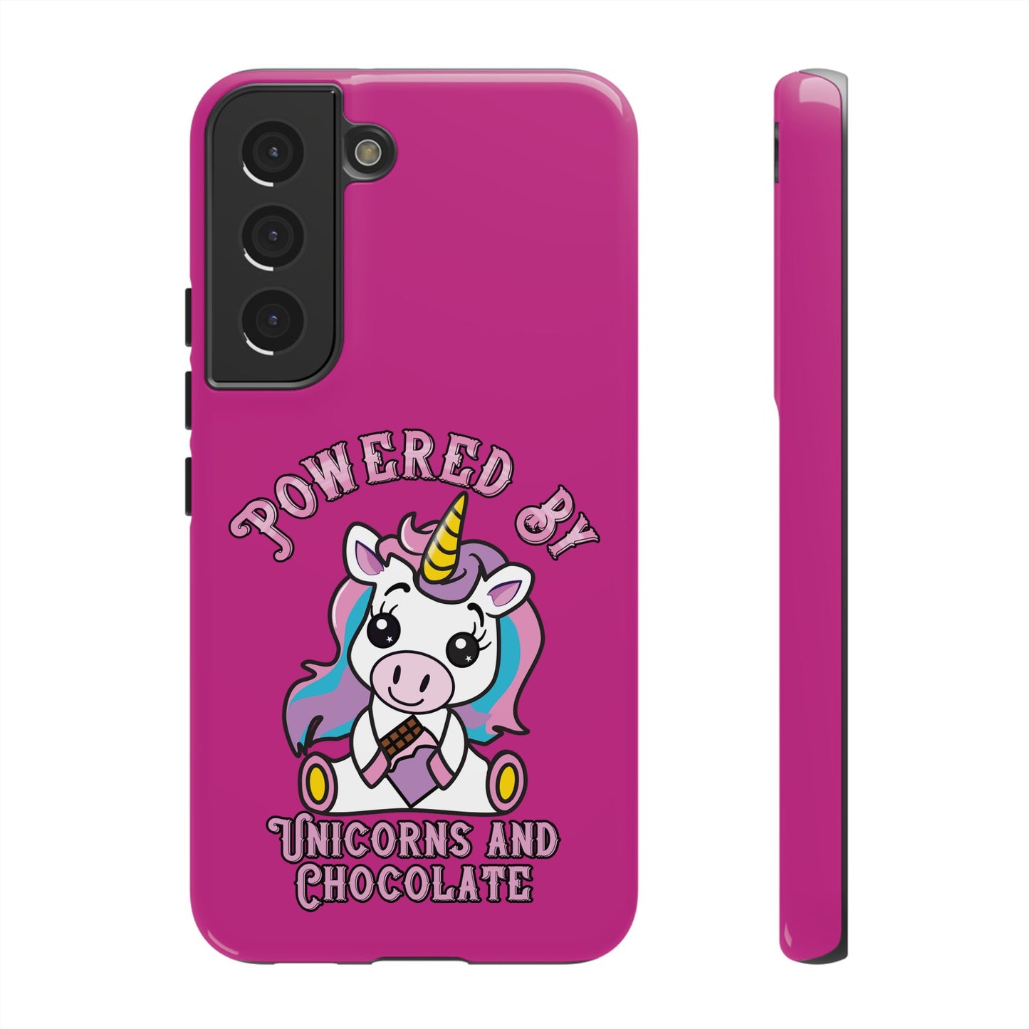 Phone Case - Powered by Unicorns and Chocolate