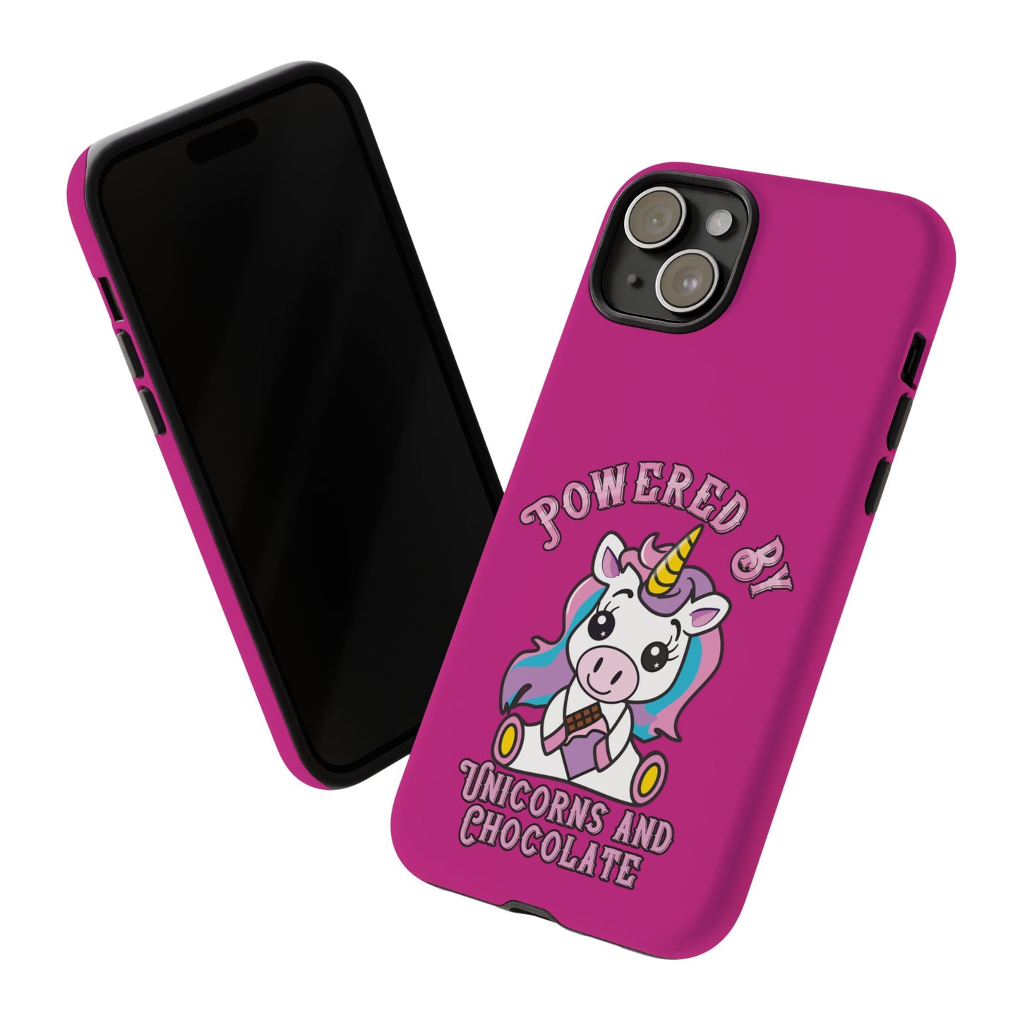 Phone Case - Powered by Unicorns and Chocolate