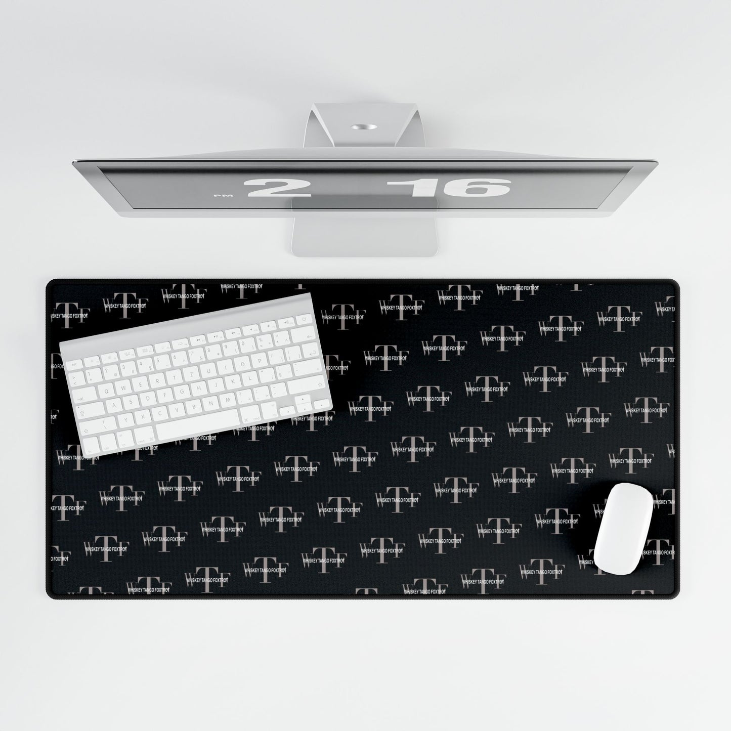 Desk Mat - Whiskey Tango Foxtrot High Fashion Logo Pattern