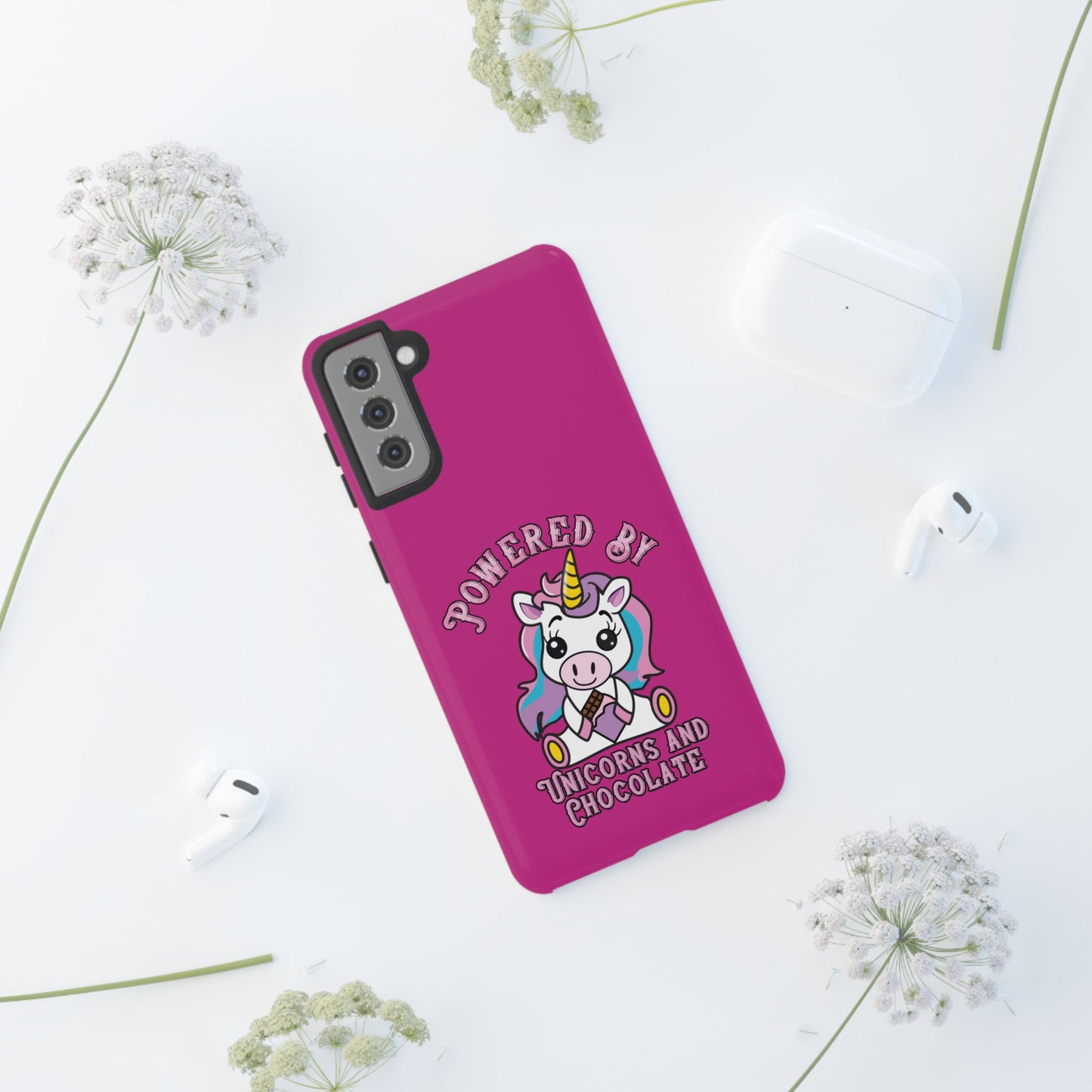 Phone Case - Powered by Unicorns and Chocolate