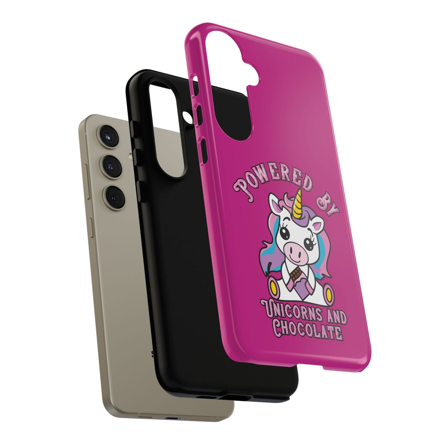 Phone Case - Powered by Unicorns and Chocolate