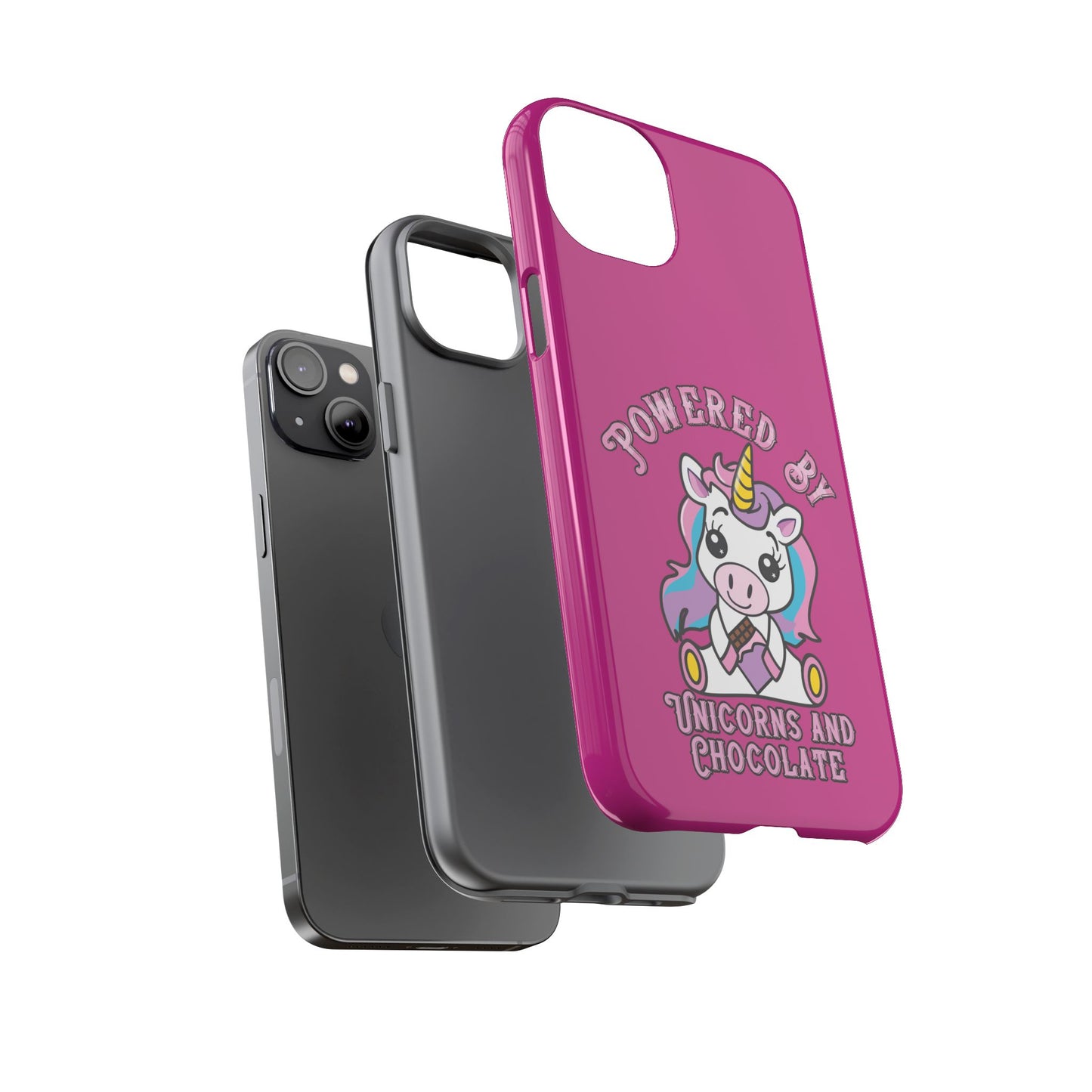 Phone Case - Powered by Unicorns and Chocolate