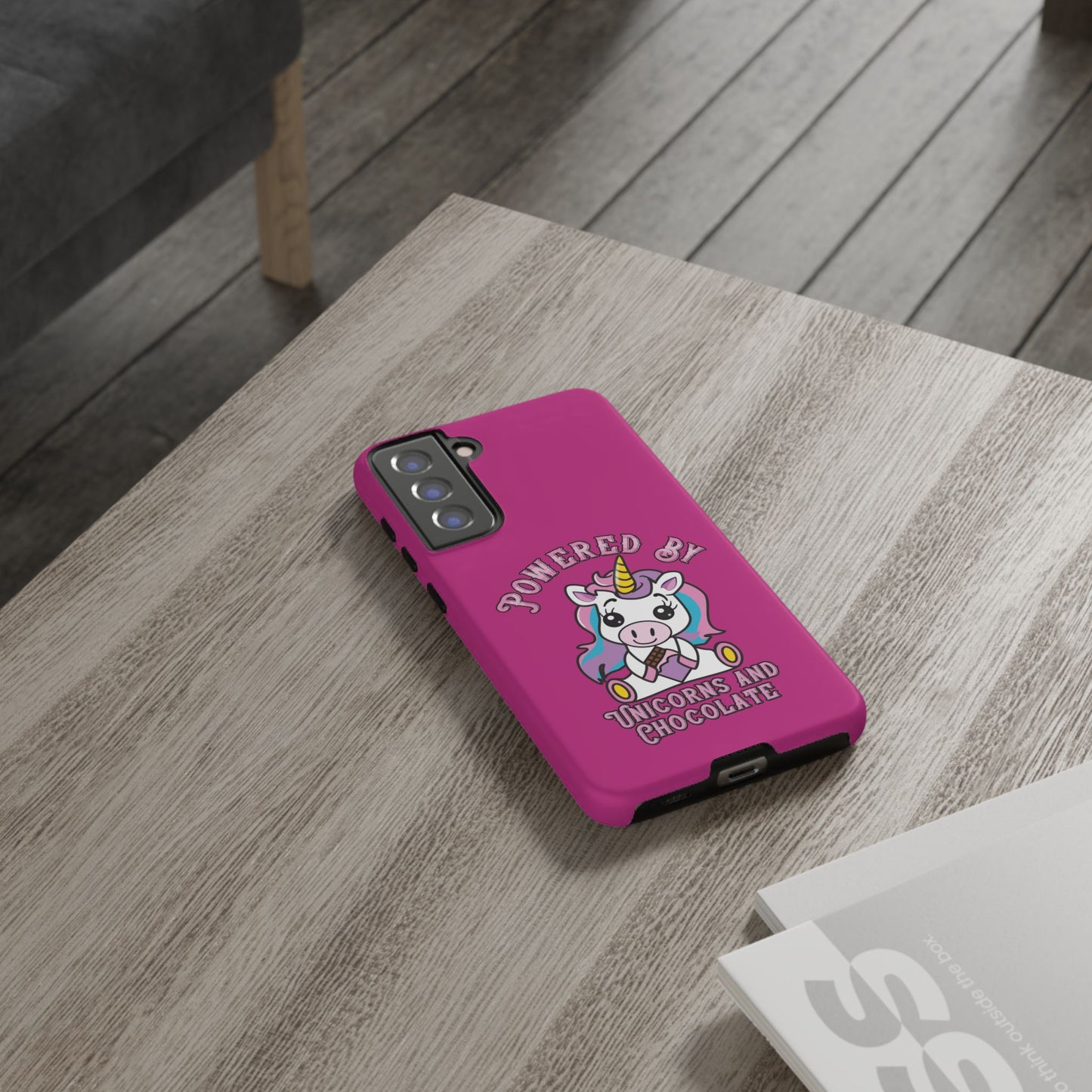 Phone Case - Powered by Unicorns and Chocolate