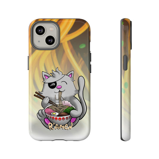 Cute Cat Ramen Phone Case, Fun iPhone Cover, Stylish Accessory, Gift for Animal Lovers, Cute Cat Decor