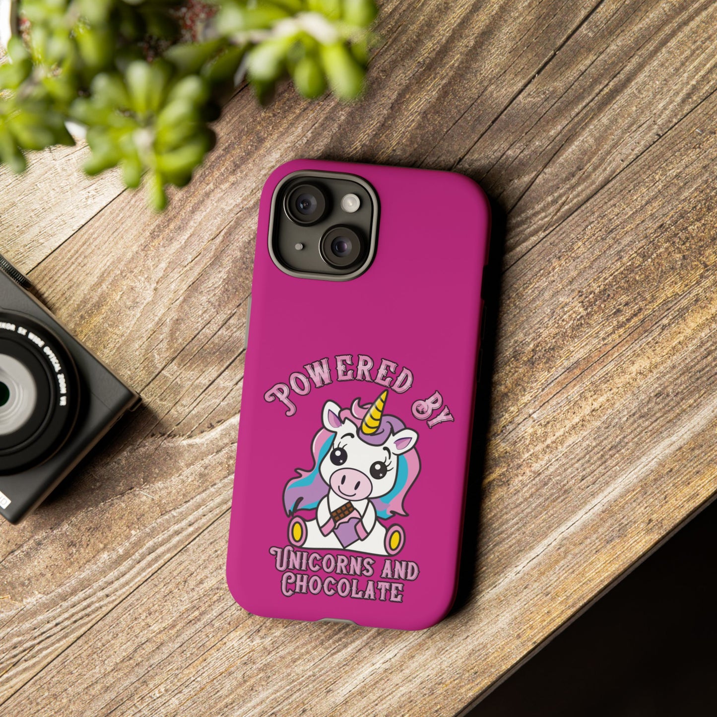 Phone Case - Powered by Unicorns and Chocolate