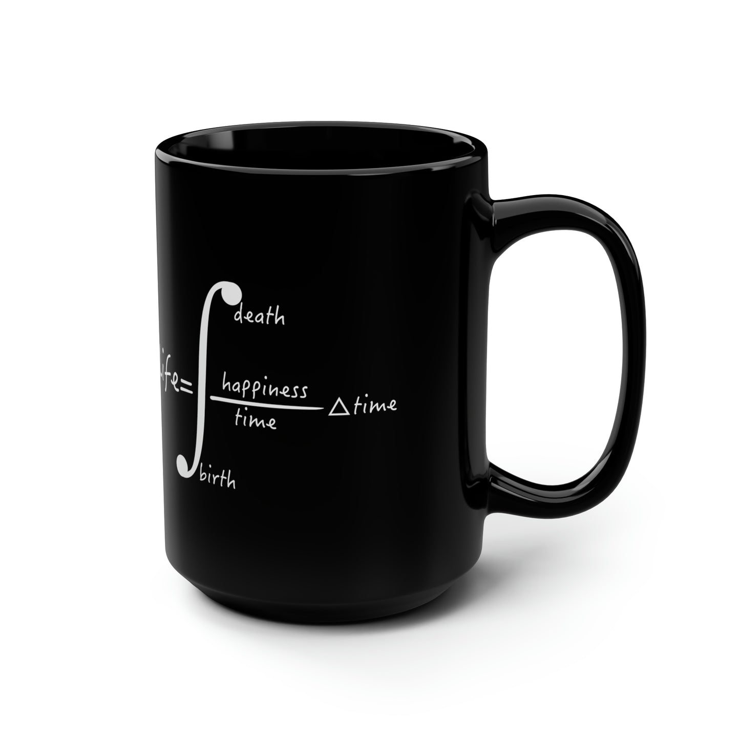 The Integral of Life Black Mug, 15oz