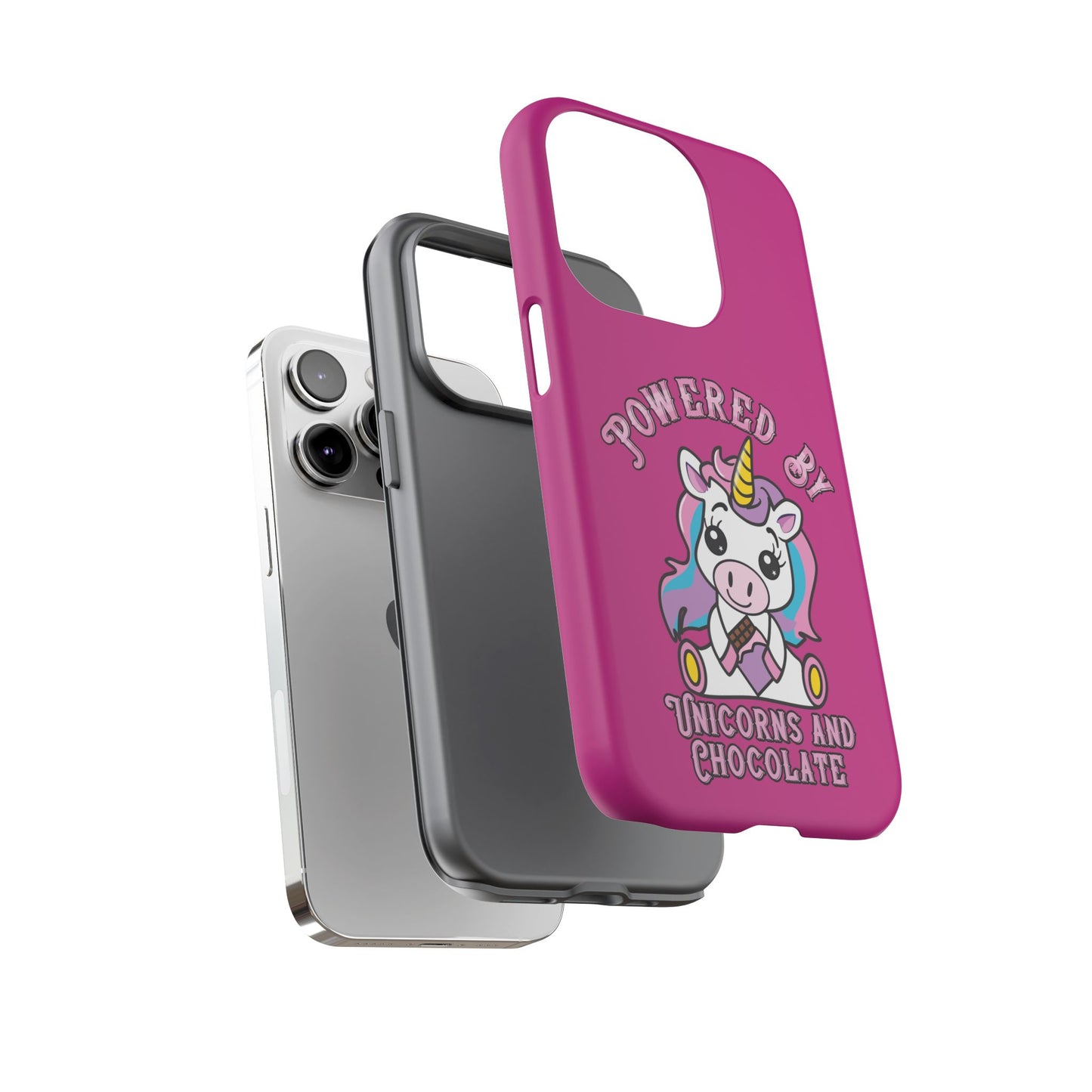 Phone Case - Powered by Unicorns and Chocolate