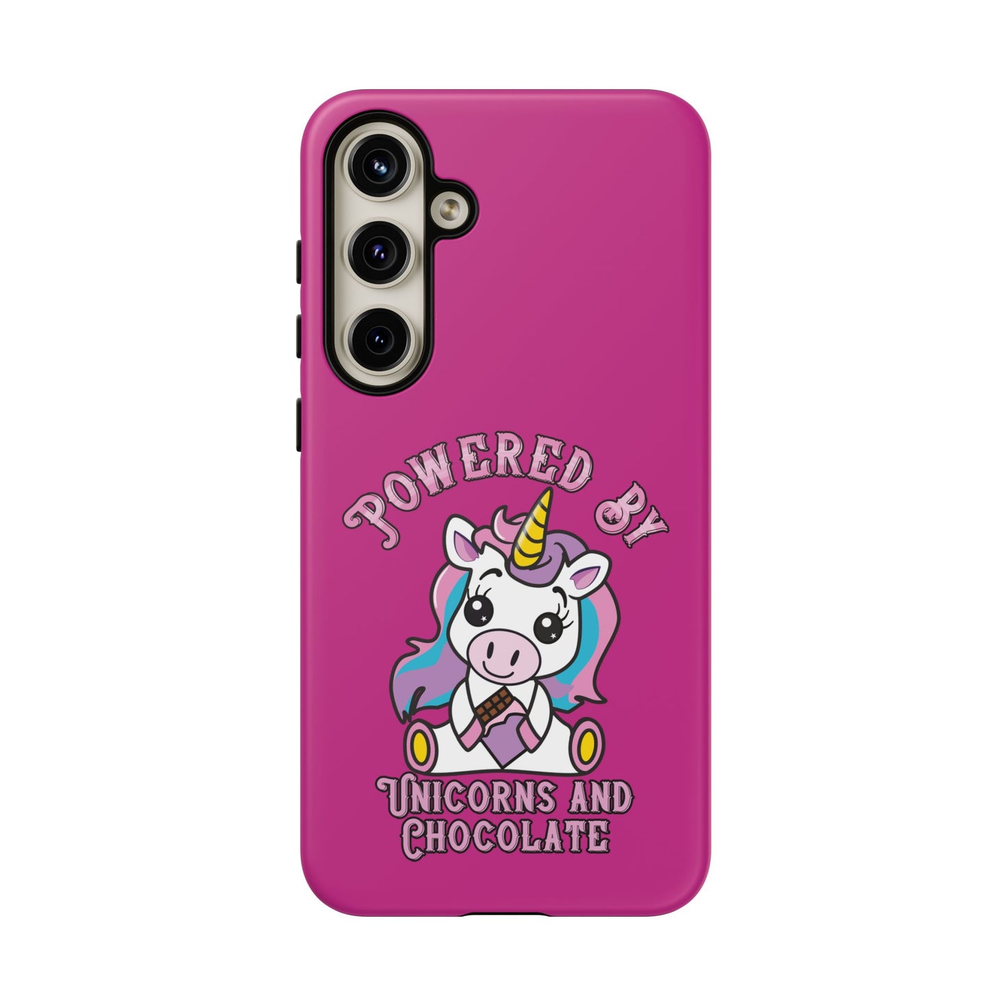 Phone Case - Powered by Unicorns and Chocolate