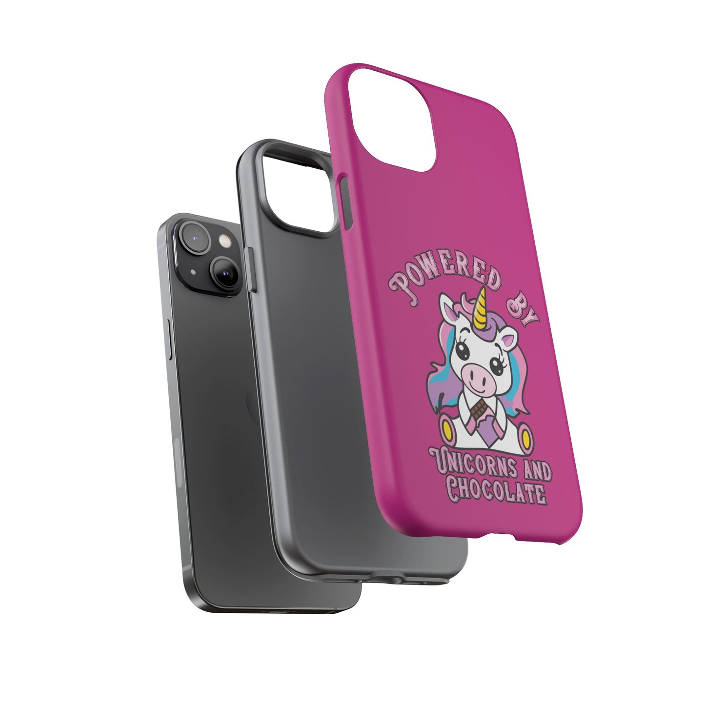 Phone Case - Powered by Unicorns and Chocolate