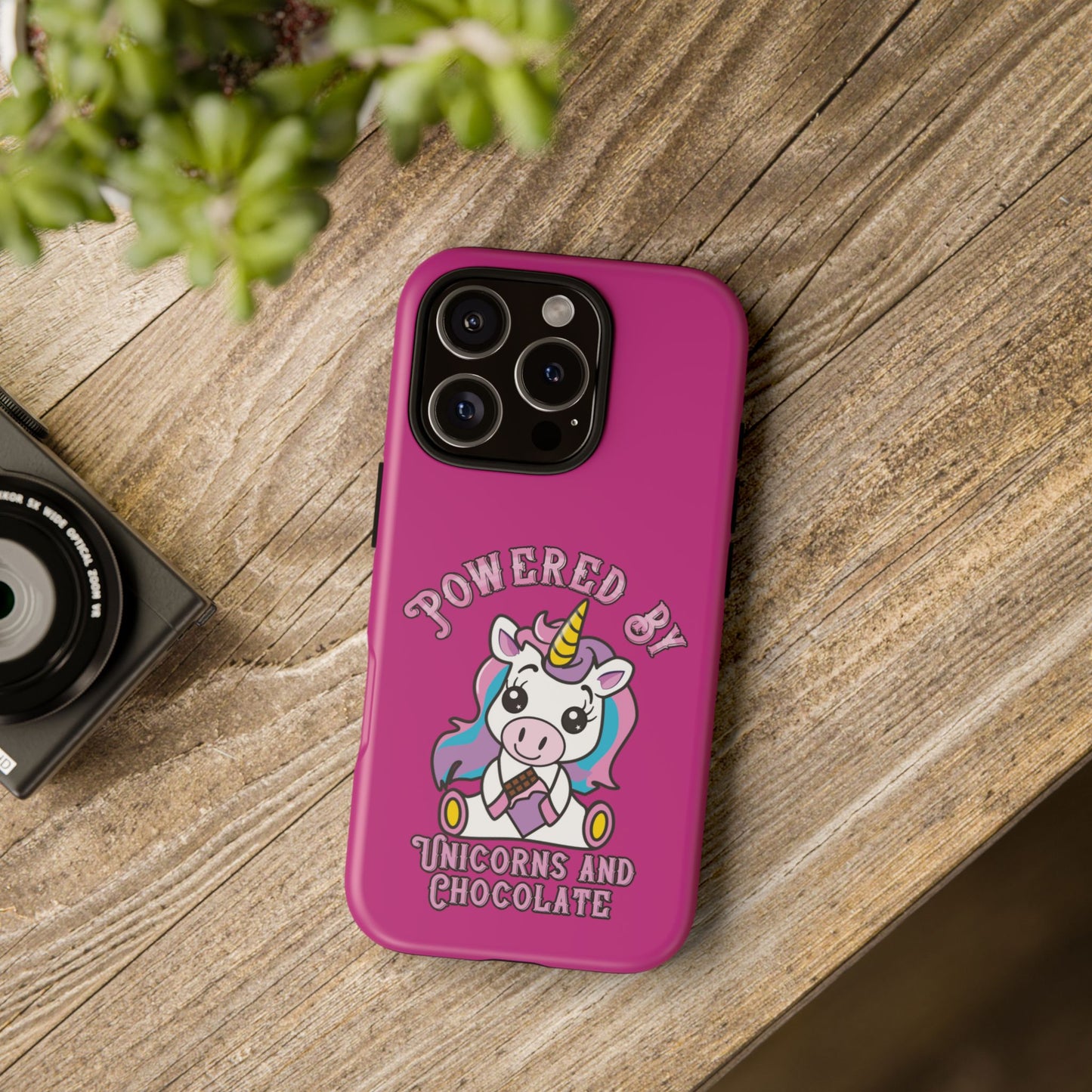 Phone Case - Powered by Unicorns and Chocolate