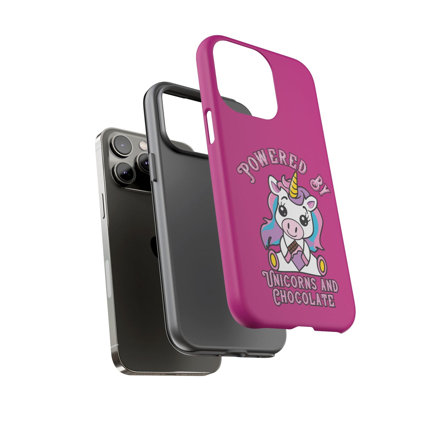 Phone Case - Powered by Unicorns and Chocolate