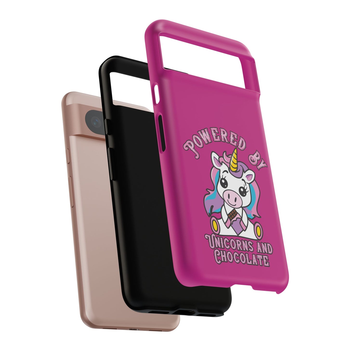 Phone Case - Powered by Unicorns and Chocolate