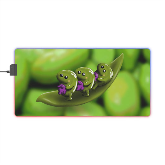 Soy Milk Beans LED Gaming Mouse Pad - Light Up Your Desk with a Splash of Whimsy!