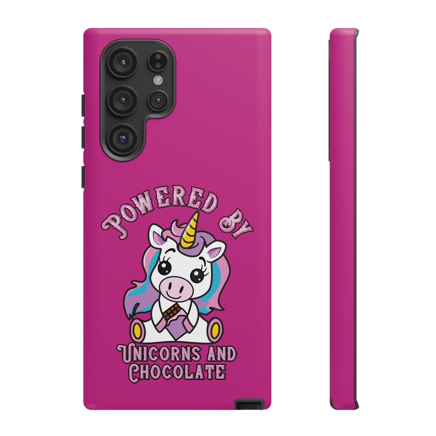 Phone Case - Powered by Unicorns and Chocolate