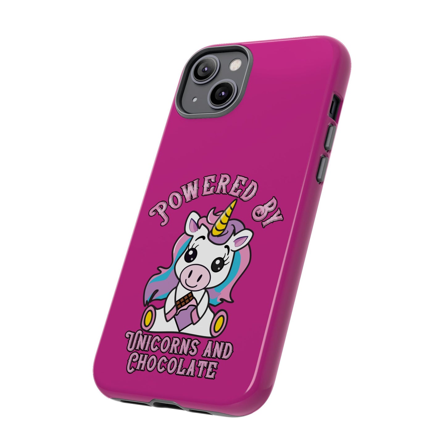 Phone Case - Powered by Unicorns and Chocolate