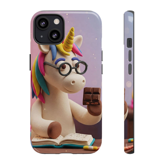 Phone Case - Unicorn Eating Chocolate While Studying Chemistry