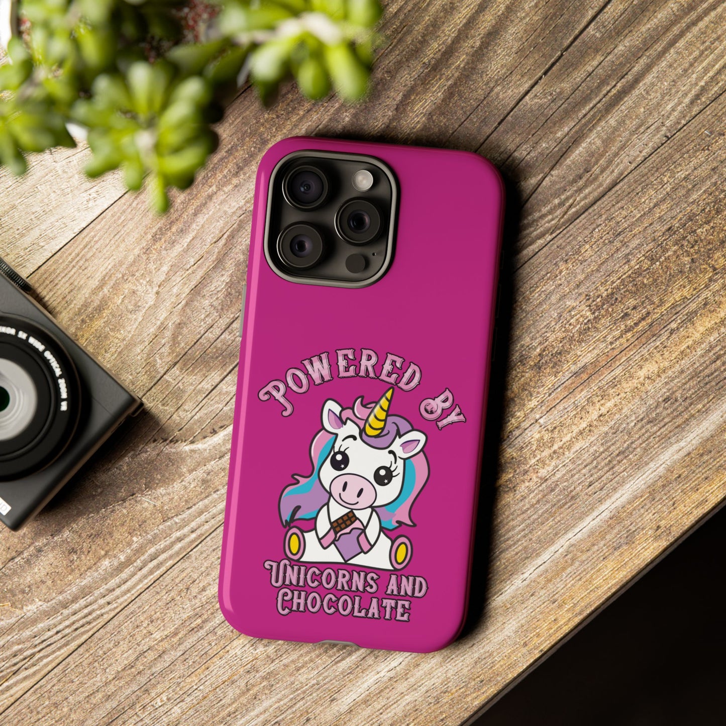 Phone Case - Powered by Unicorns and Chocolate