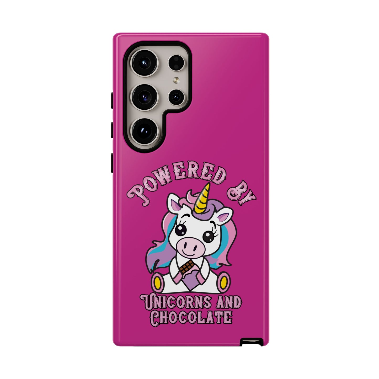 Phone Case - Powered by Unicorns and Chocolate