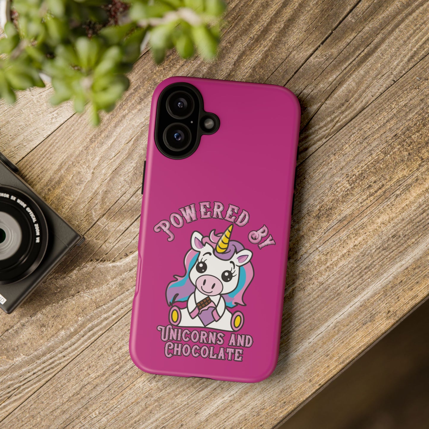 Phone Case - Powered by Unicorns and Chocolate