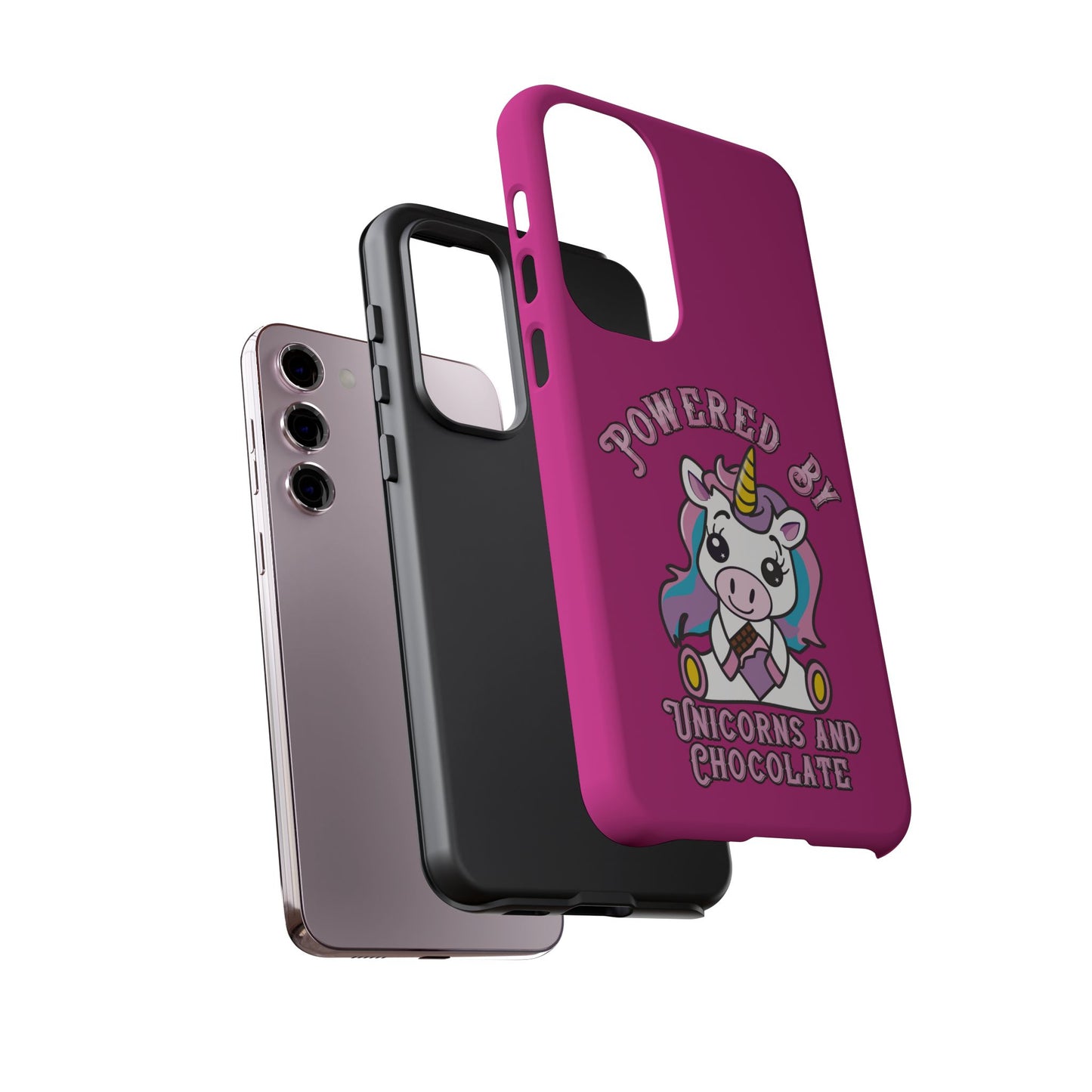 Phone Case - Powered by Unicorns and Chocolate