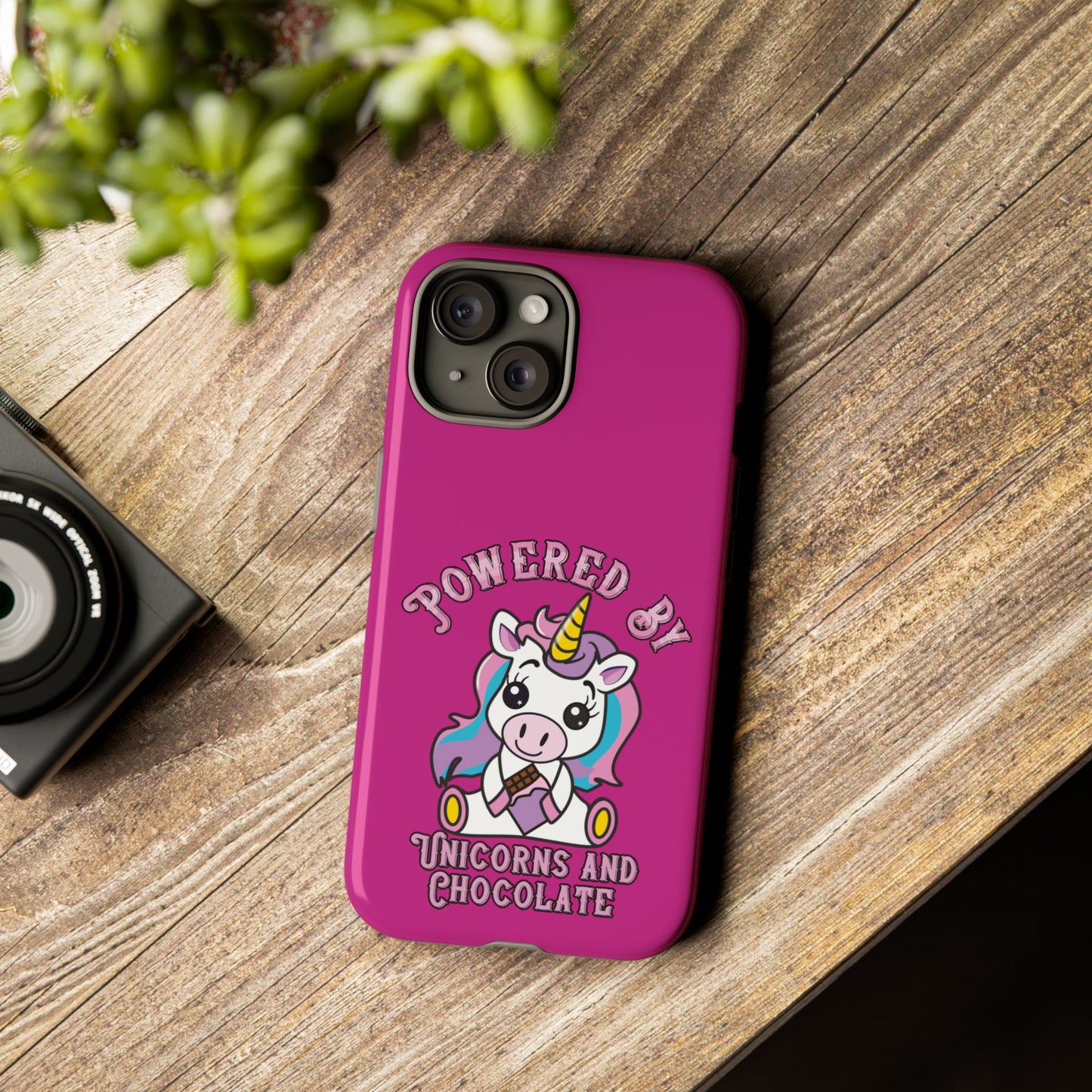 Phone Case - Powered by Unicorns and Chocolate