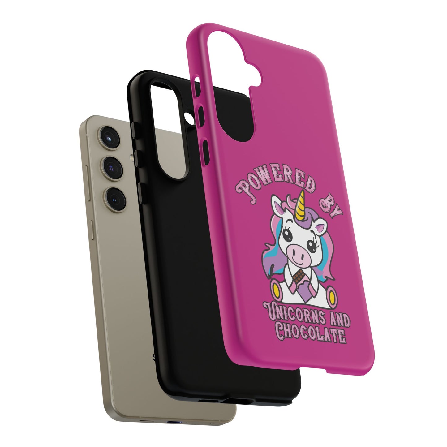 Phone Case - Powered by Unicorns and Chocolate