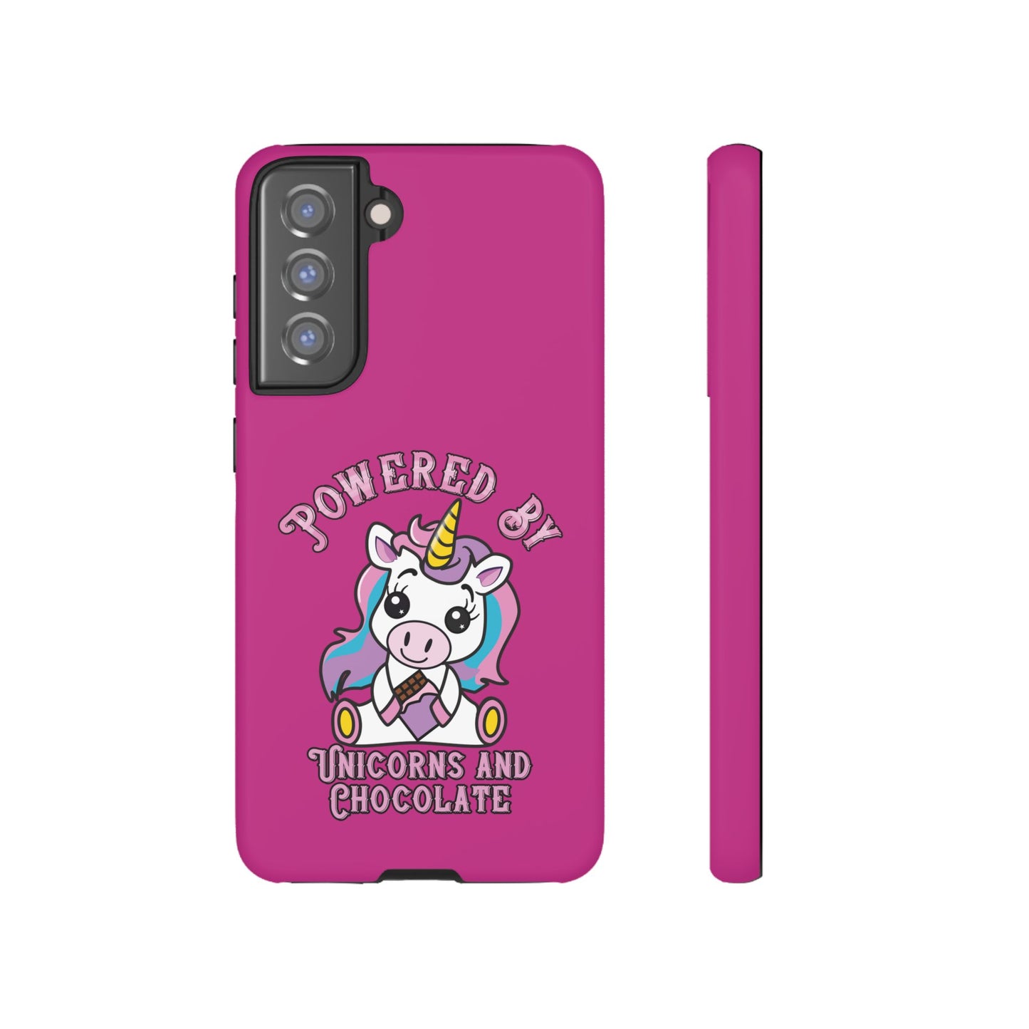 Phone Case - Powered by Unicorns and Chocolate