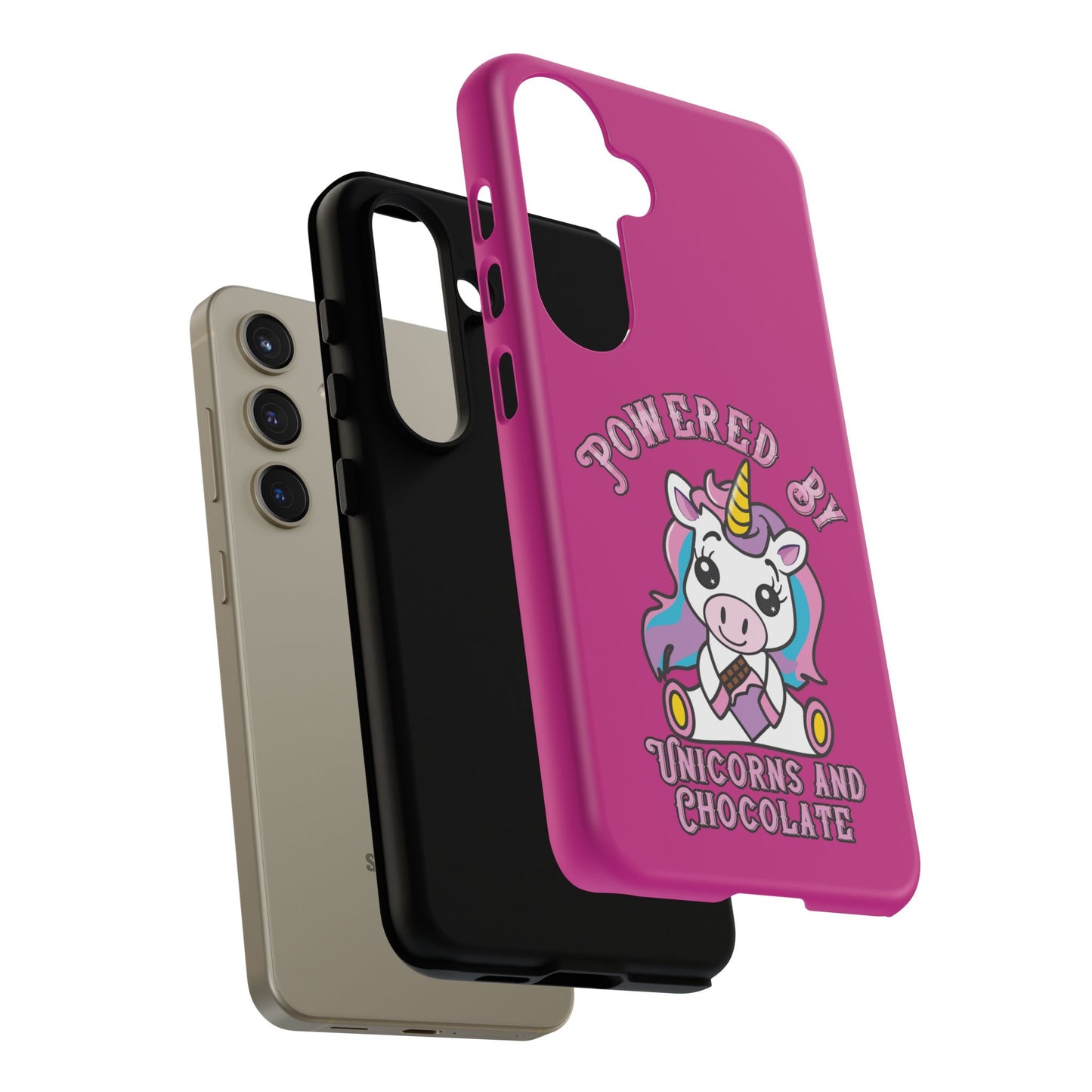 Phone Case - Powered by Unicorns and Chocolate