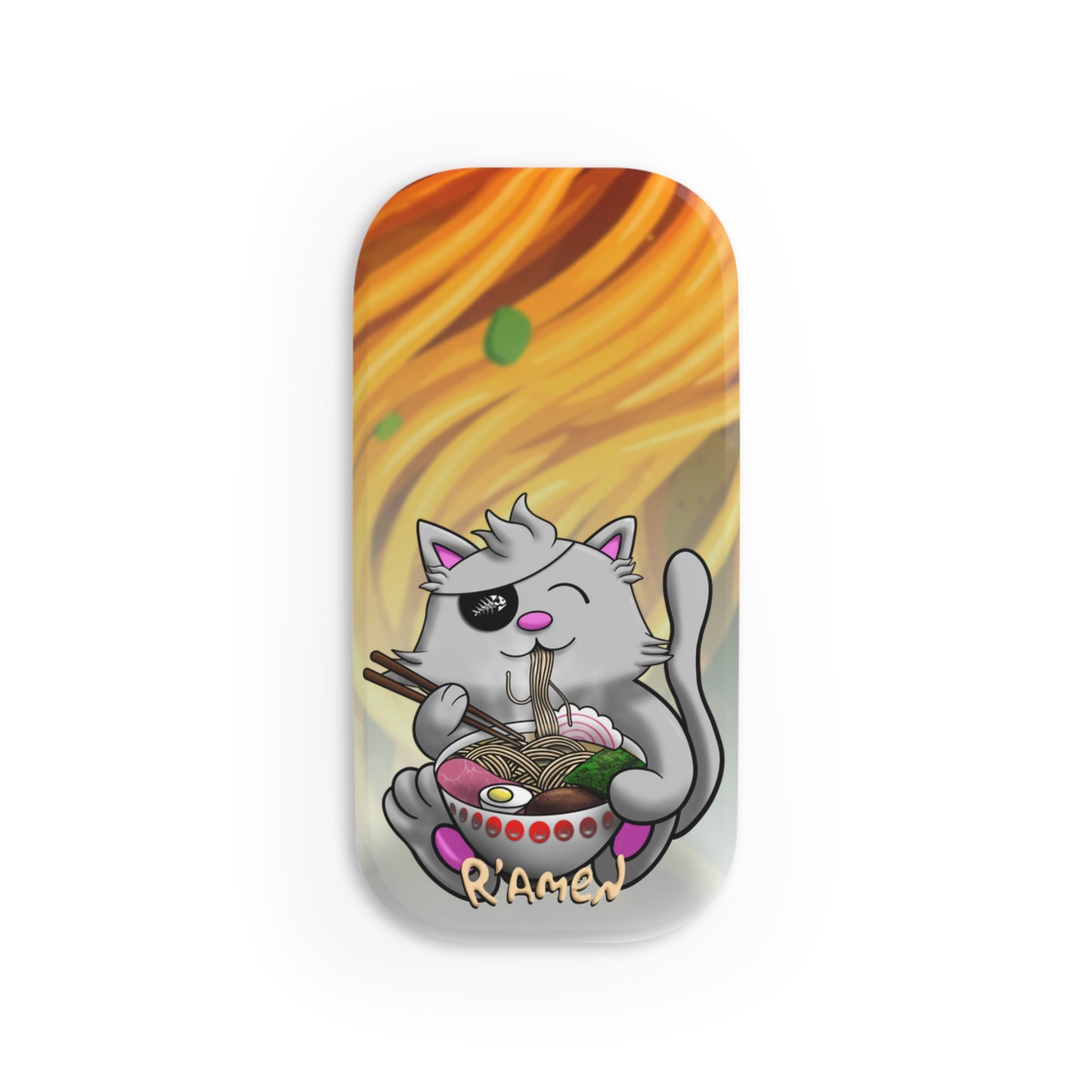 Cute Cat Ramen Lover Phone Grip - Purr-fectly Noodly Support