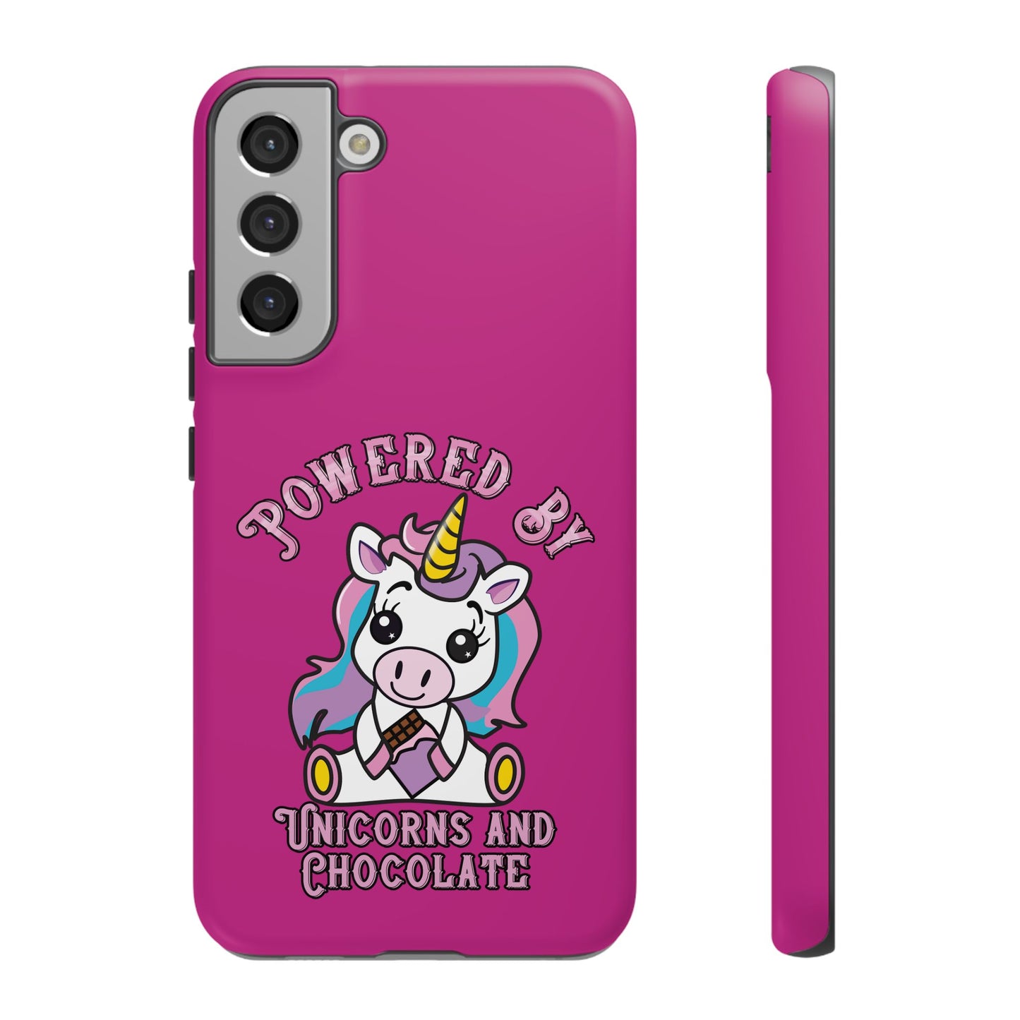 Phone Case - Powered by Unicorns and Chocolate