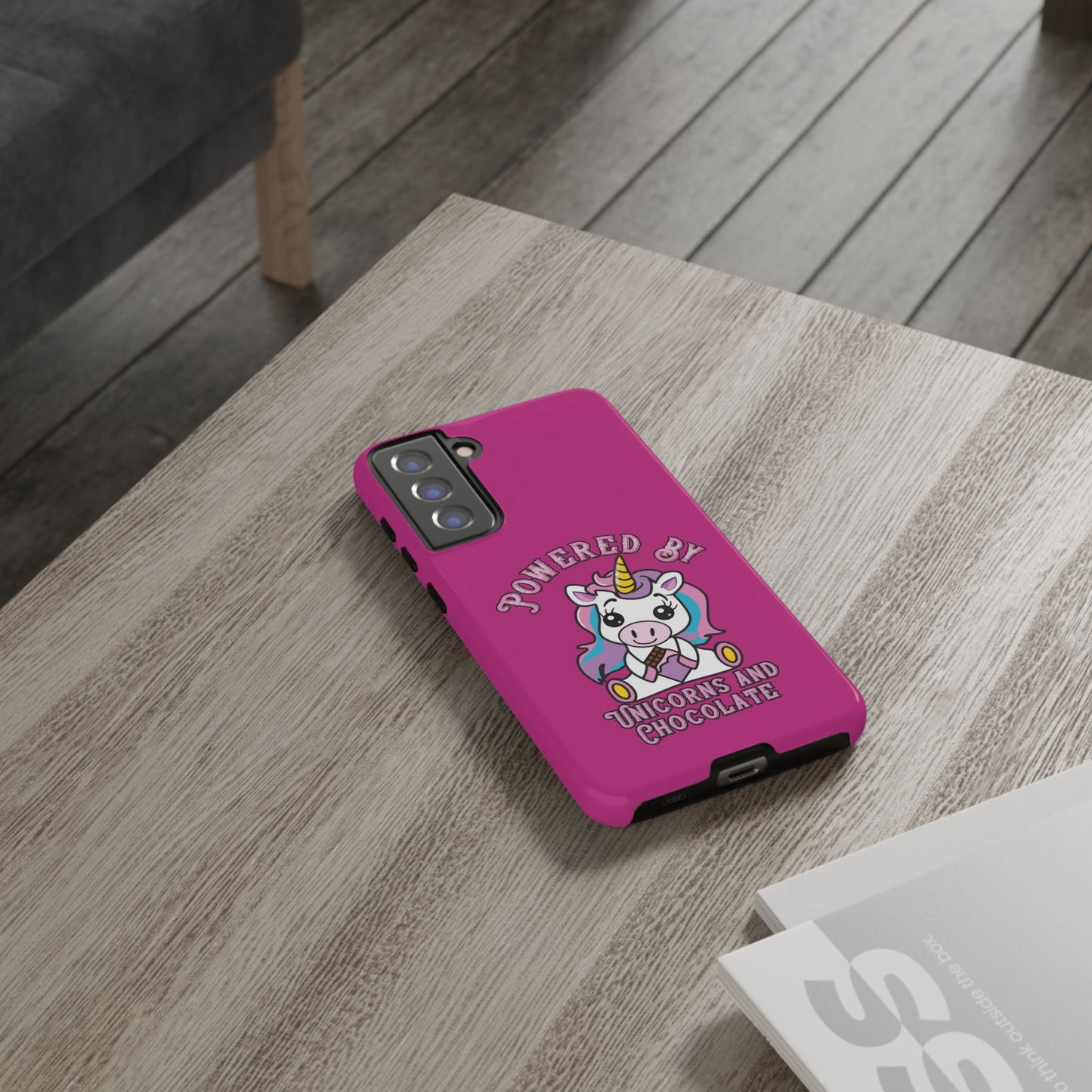 Phone Case - Powered by Unicorns and Chocolate