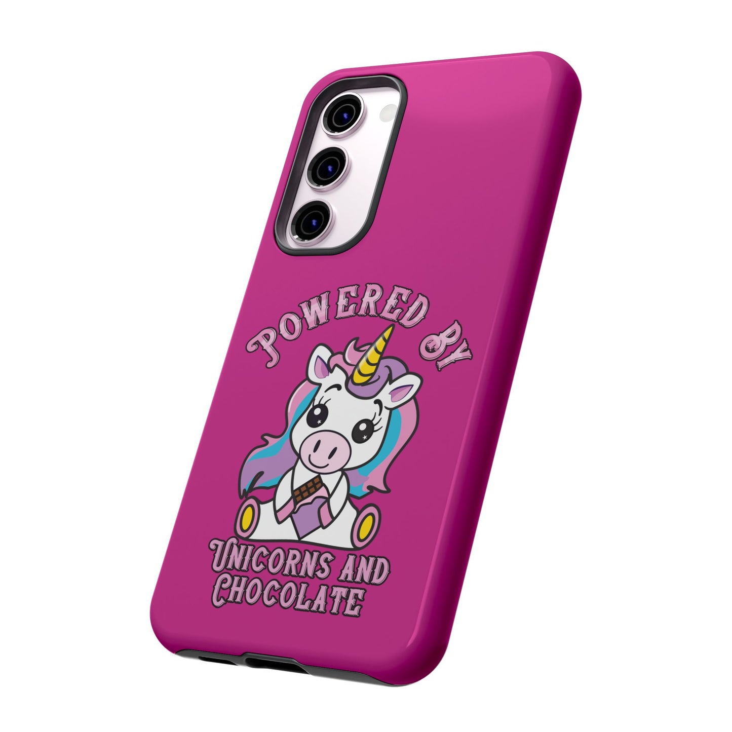 Phone Case - Powered by Unicorns and Chocolate