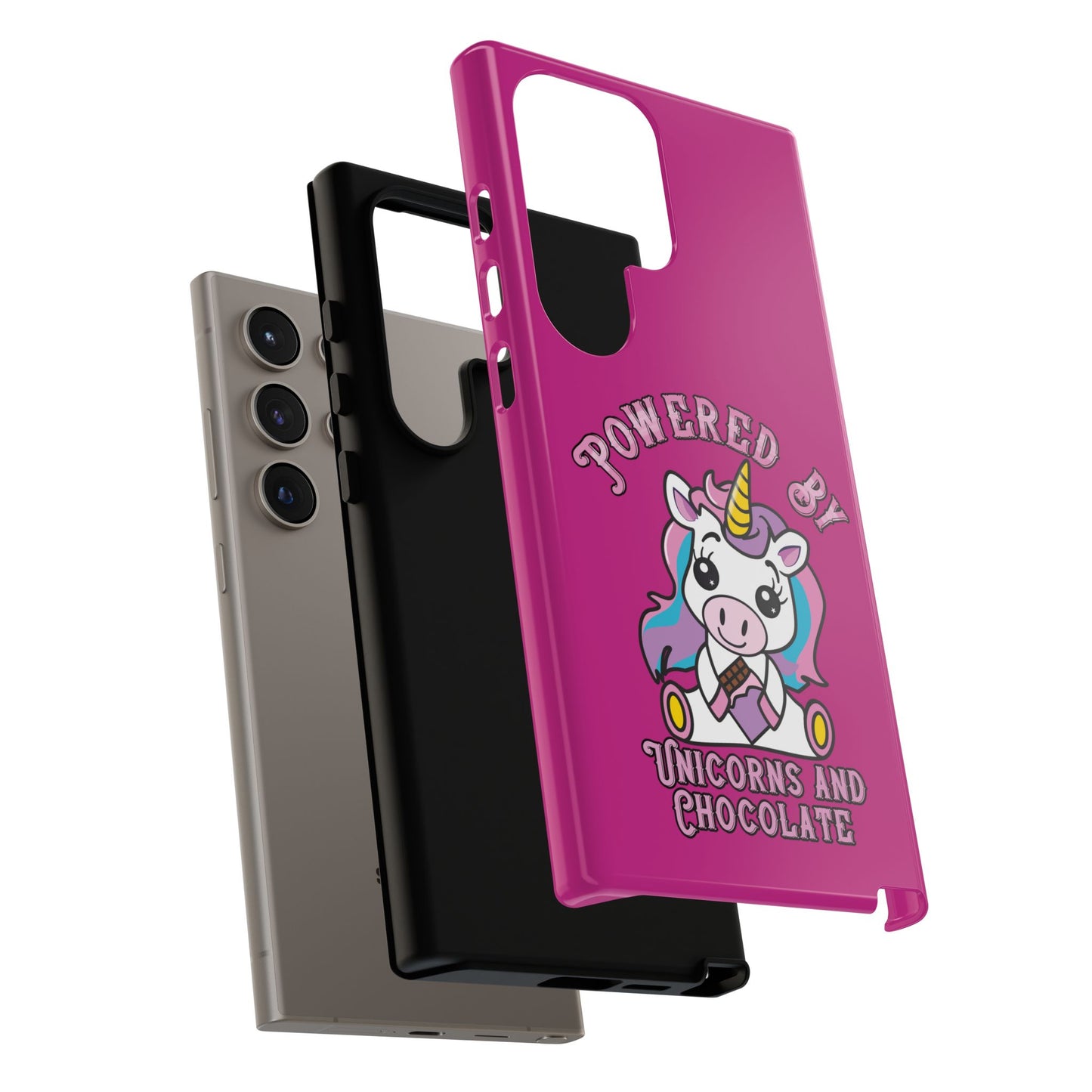 Phone Case - Powered by Unicorns and Chocolate