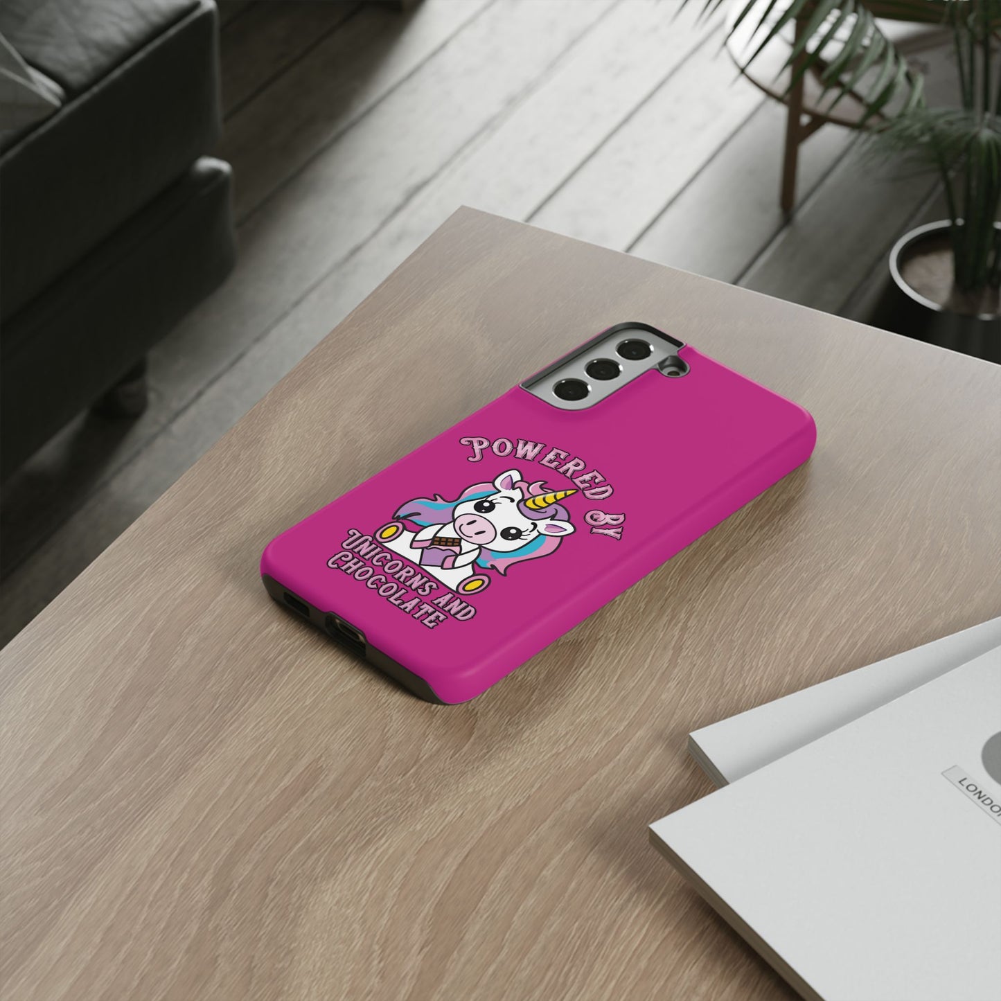 Phone Case - Powered by Unicorns and Chocolate