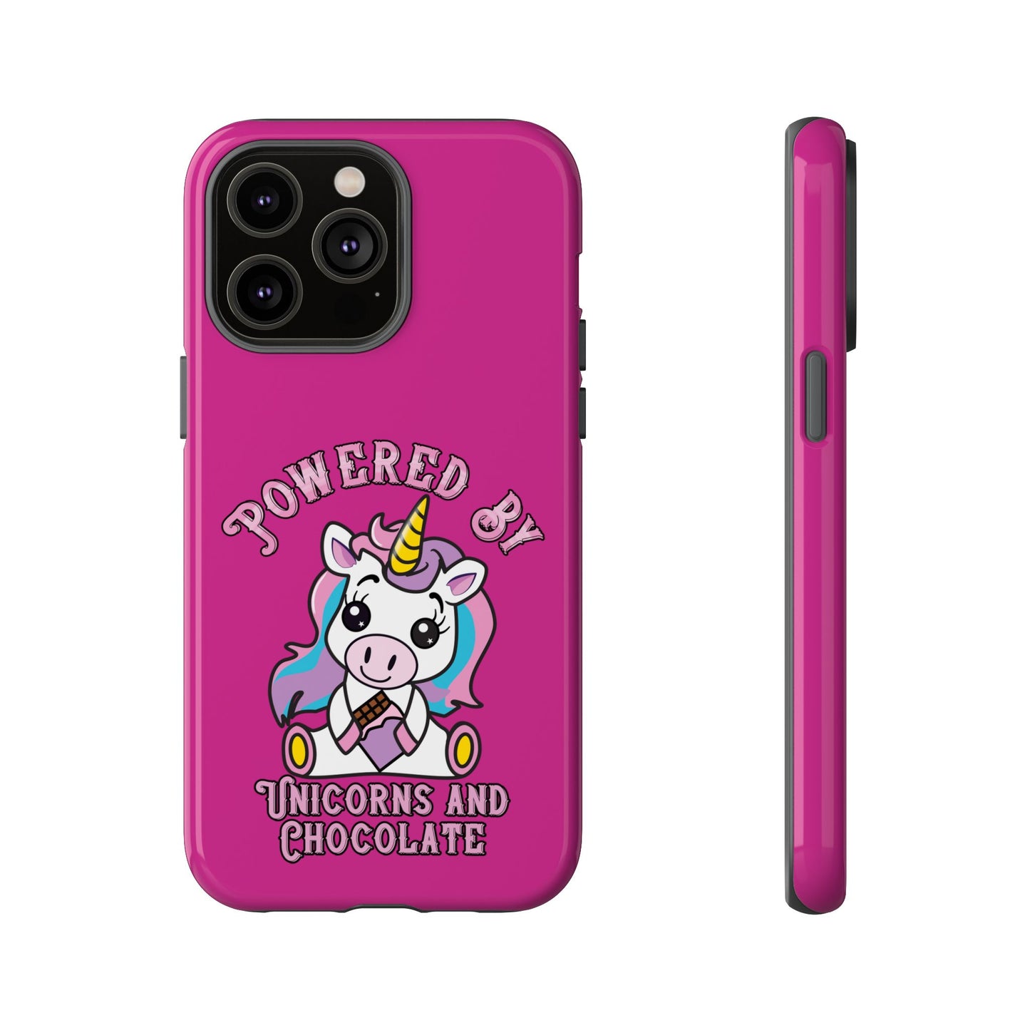 Phone Case - Powered by Unicorns and Chocolate