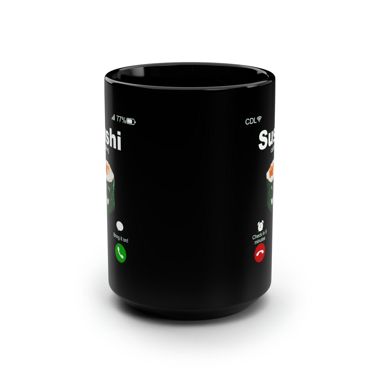 Sushi Calling Black Mug, 15oz