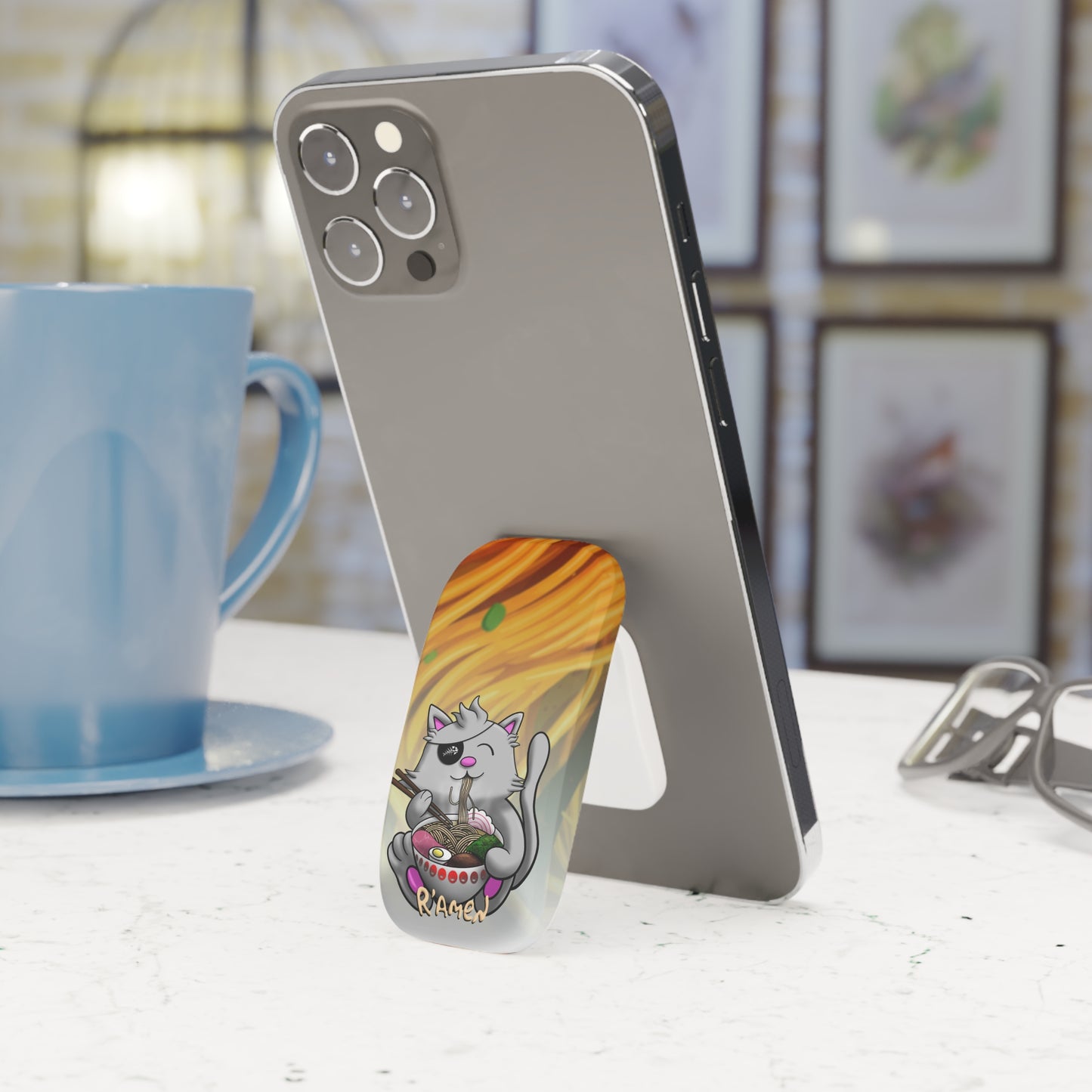 Cute Cat Ramen Lover Phone Grip - Purr-fectly Noodly Support